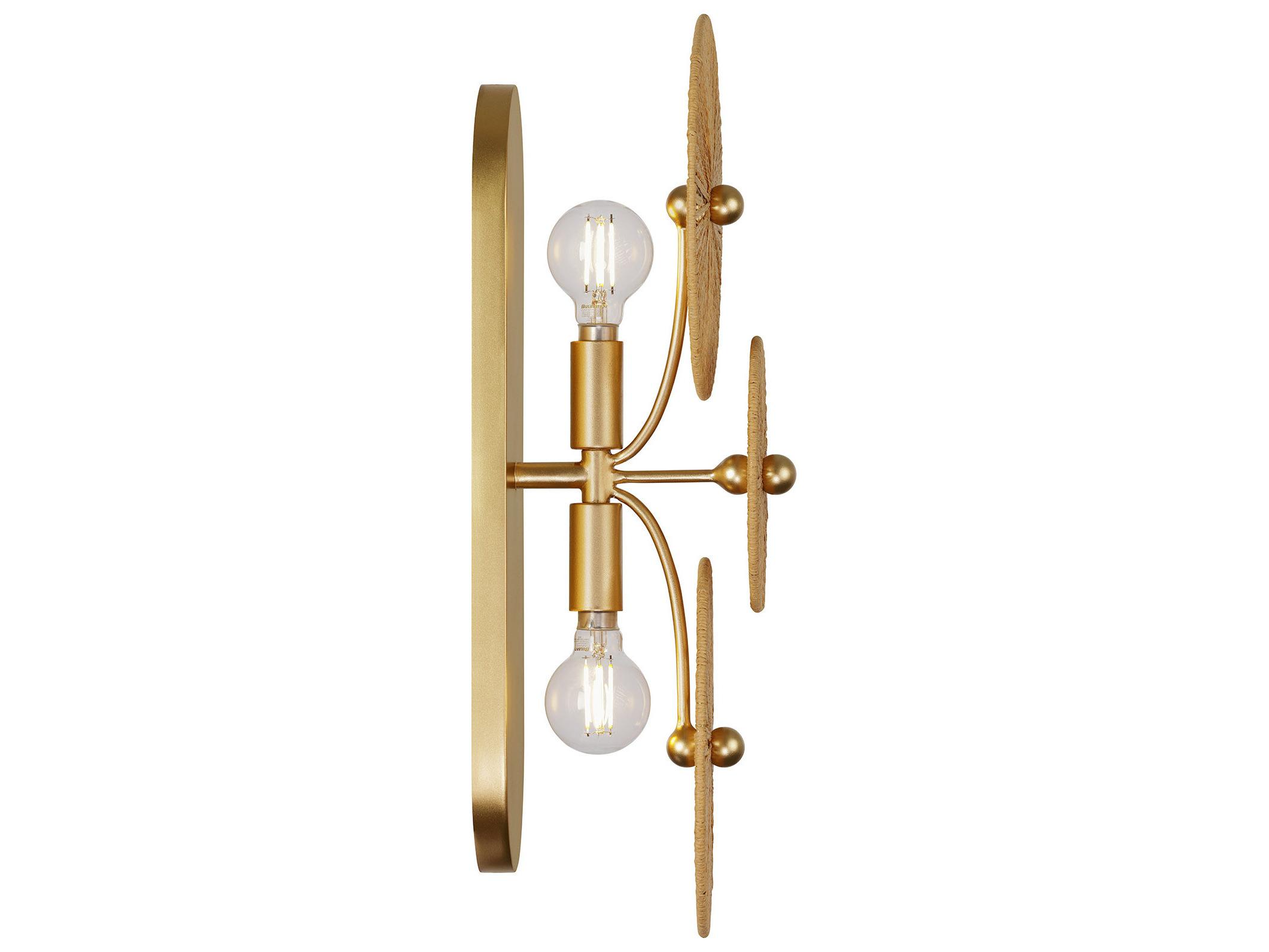 Savoy House Abbott 2-Light Distressed Gold Wall Sconce