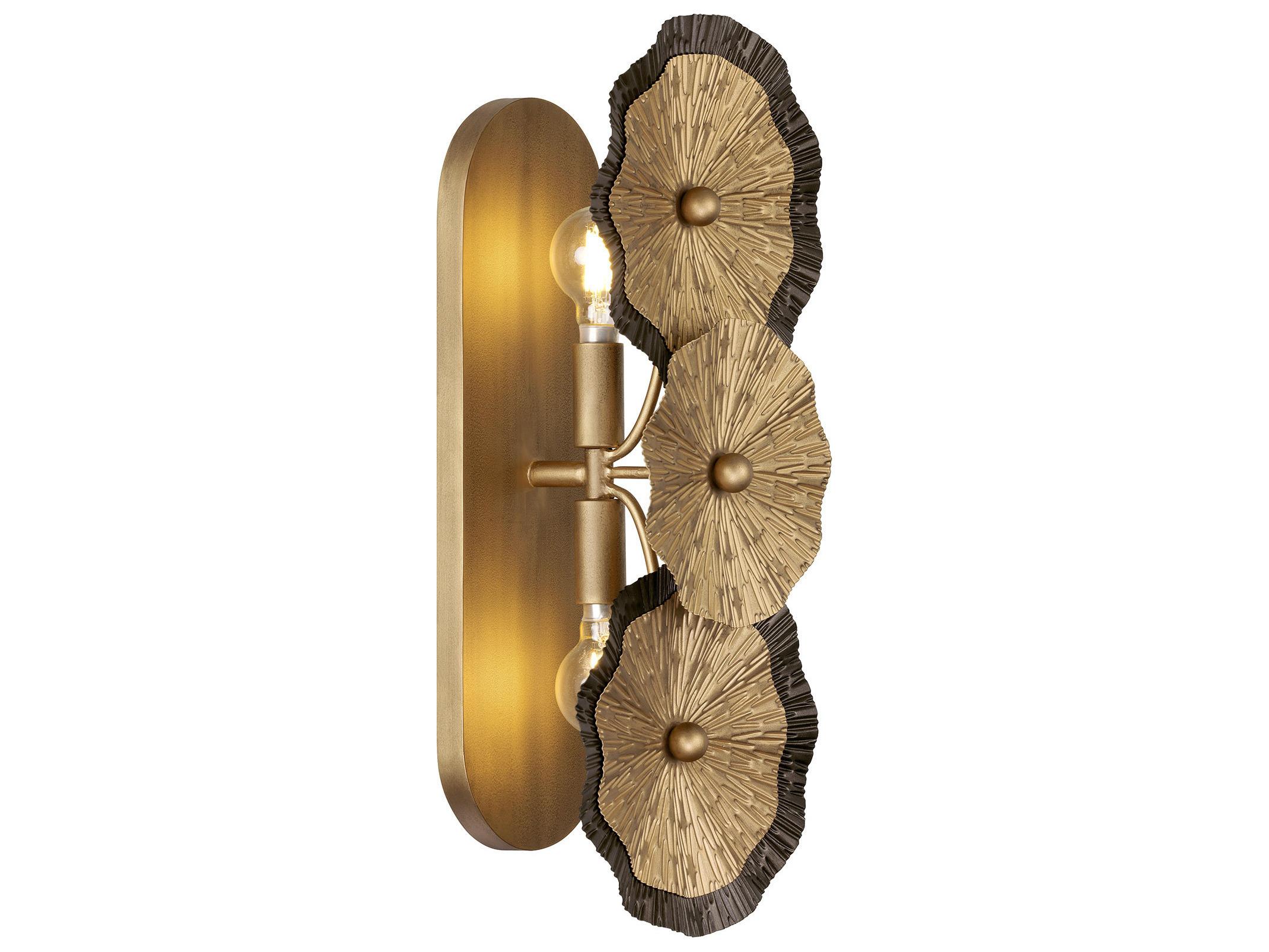 Savoy House Lincoln 2-Light Distressed Gold Bronze Wall Sconce