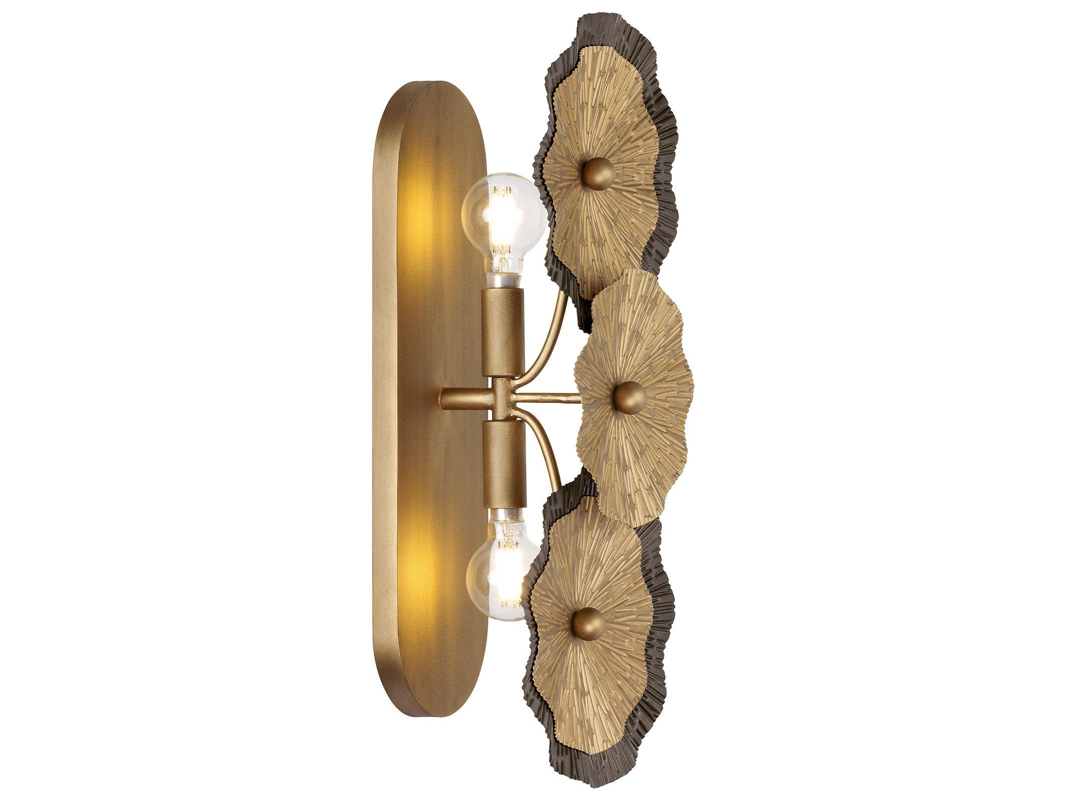 Savoy House Lincoln 2-Light Distressed Gold Bronze Wall Sconce