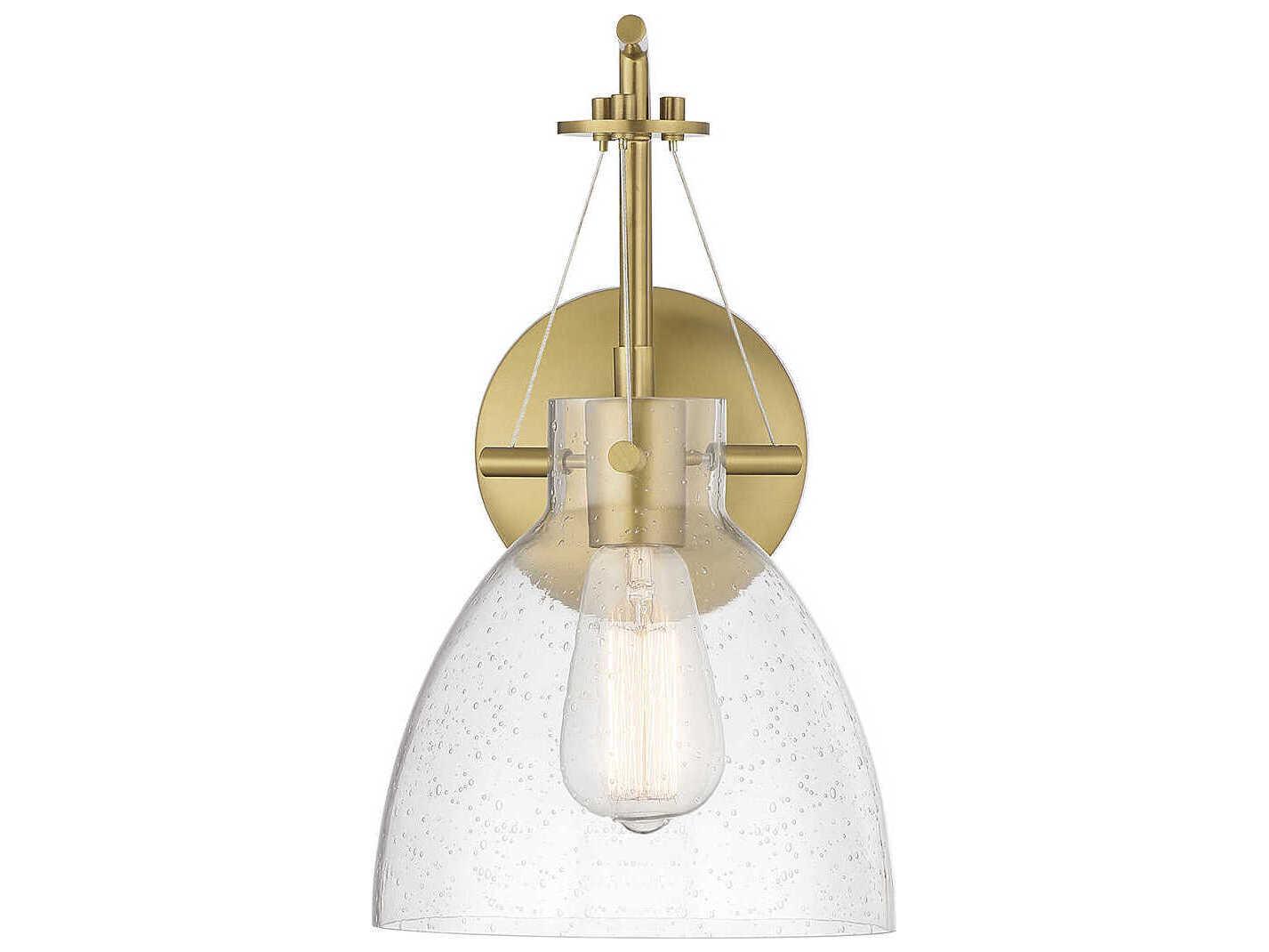 Savoy House Foster 1-Light Warm Brass Glass Wall Sconce