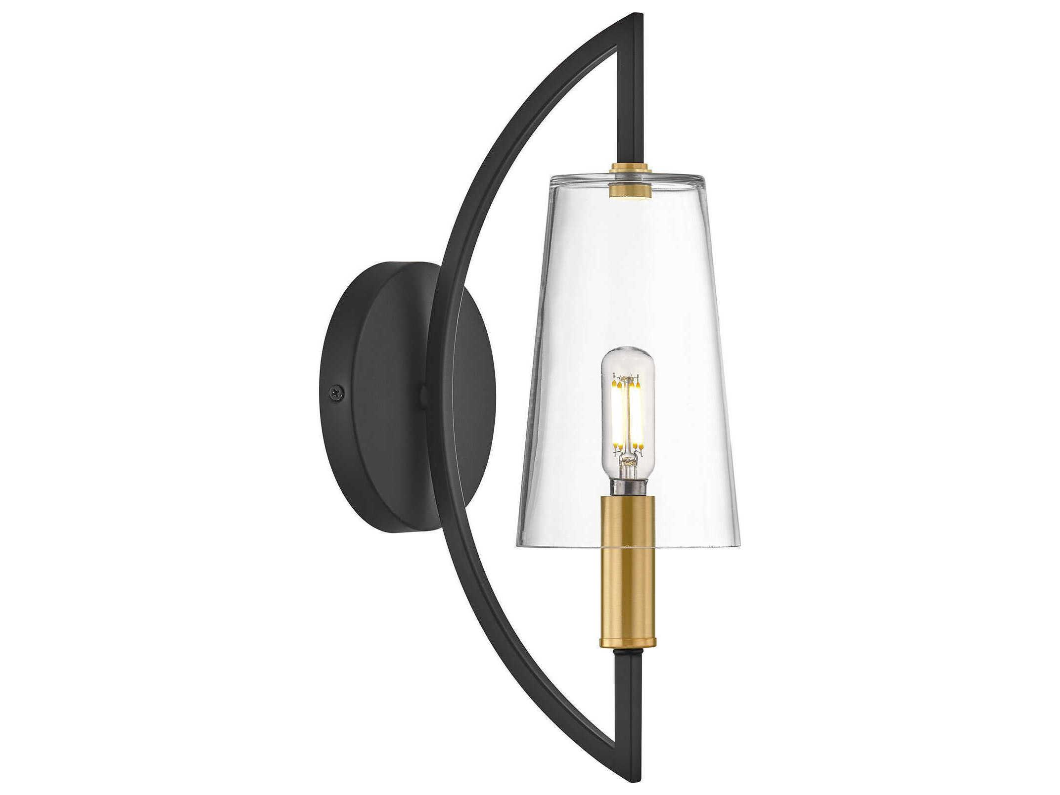 Savoy House Hanley 1-Light Matte Black And Warm Brass Wall Sconce