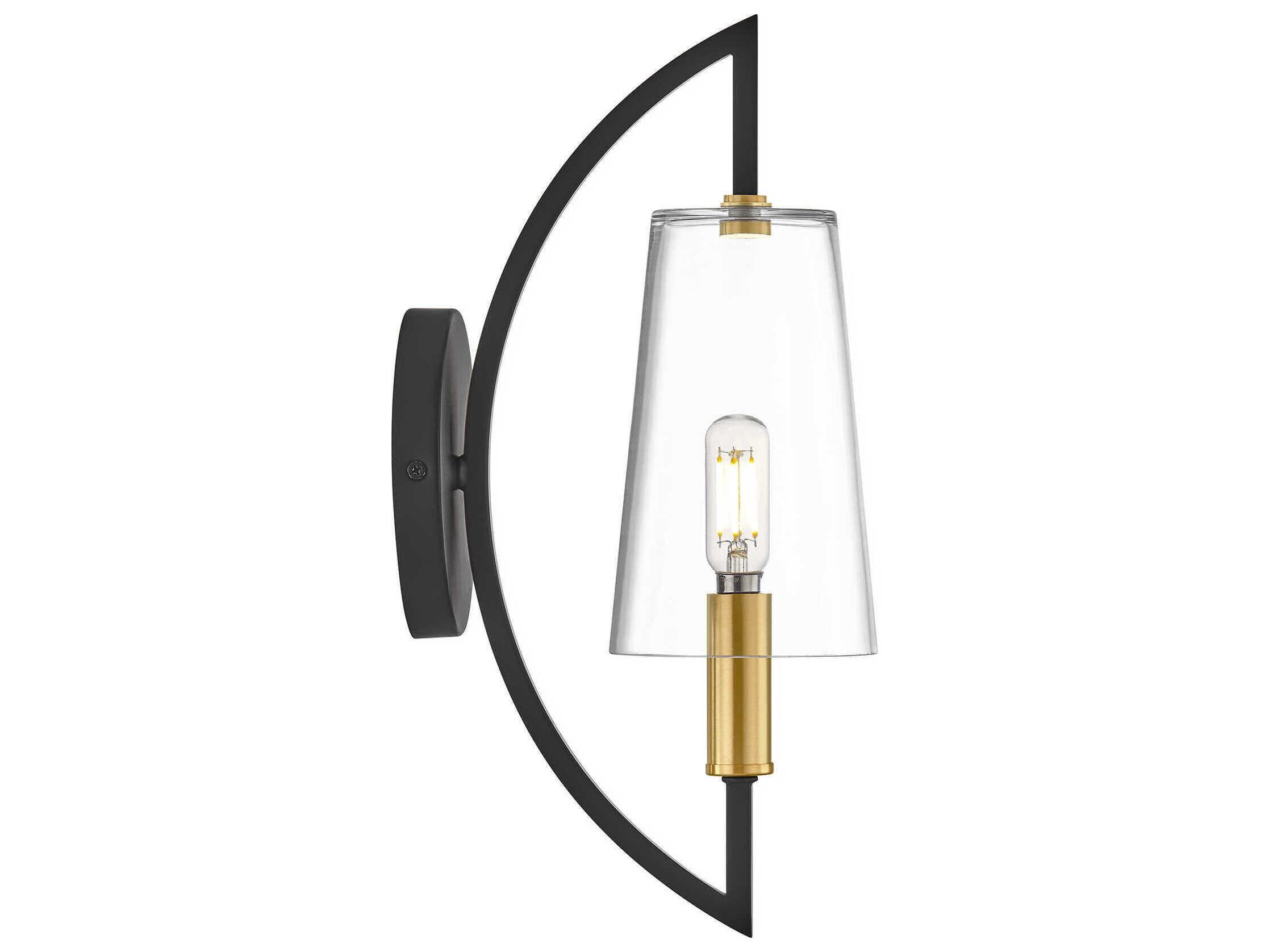 Savoy House Hanley 1-Light Matte Black And Warm Brass Wall Sconce