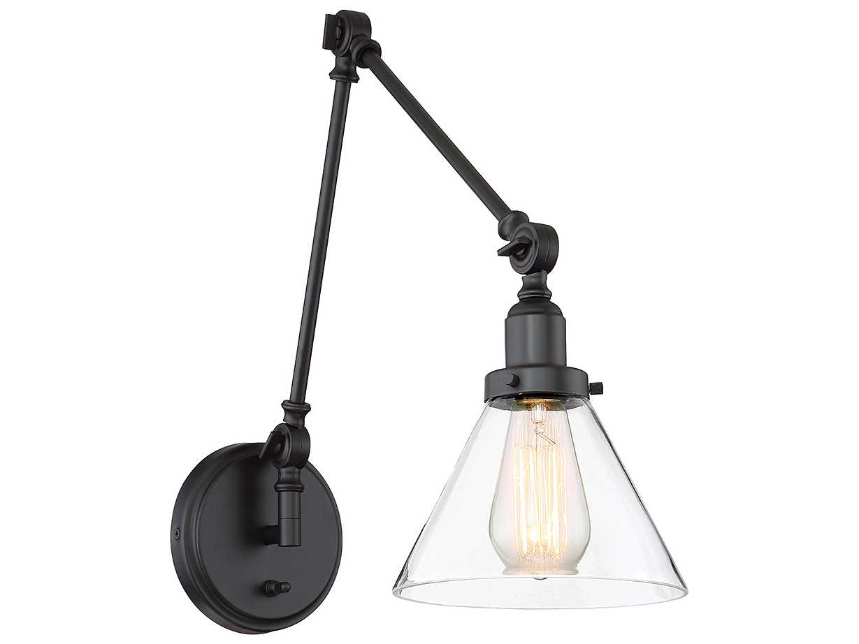 Savoy House Drake 1-Light English Bronze Glass Wall Sconce