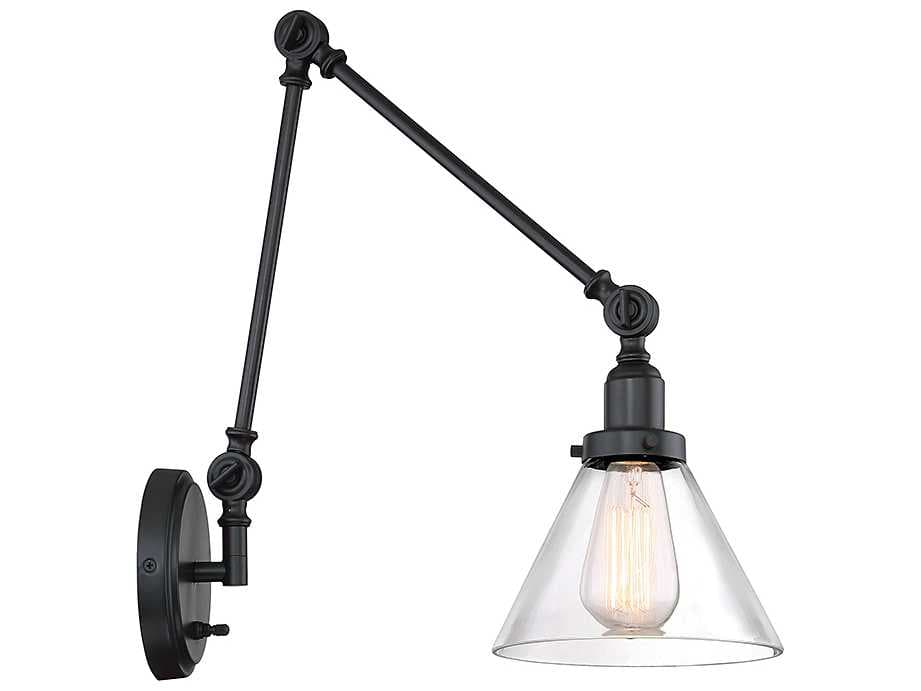 Savoy House Drake 1-Light English Bronze Glass Wall Sconce