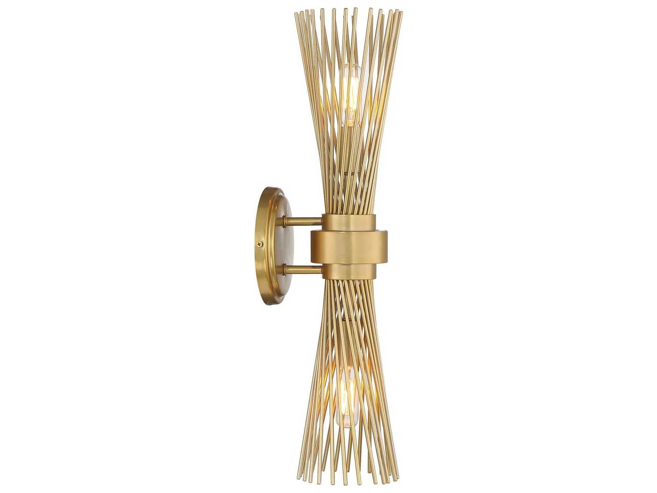 Savoy House Longfellow 2-Light Burnished Brass Wall Sconce