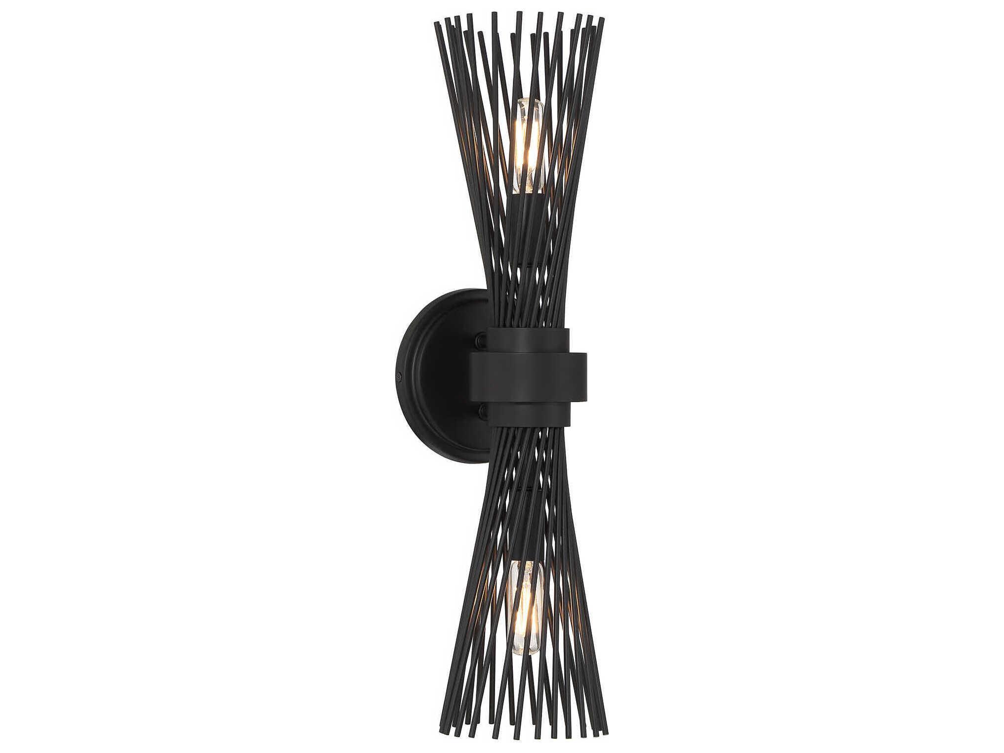Savoy House Longfellow 2-Light Matte Black Wall Sconce