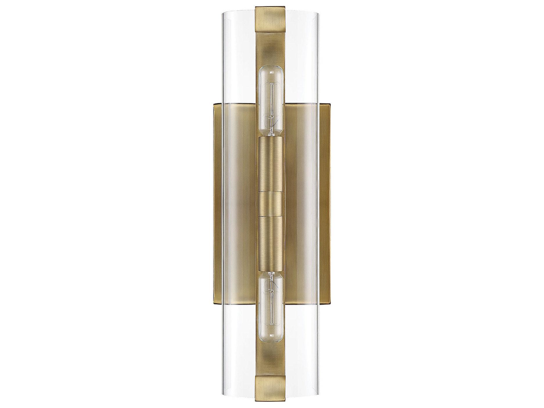 Savoy House Winfield 2-Light Warm Brass Glass Wall Sconce