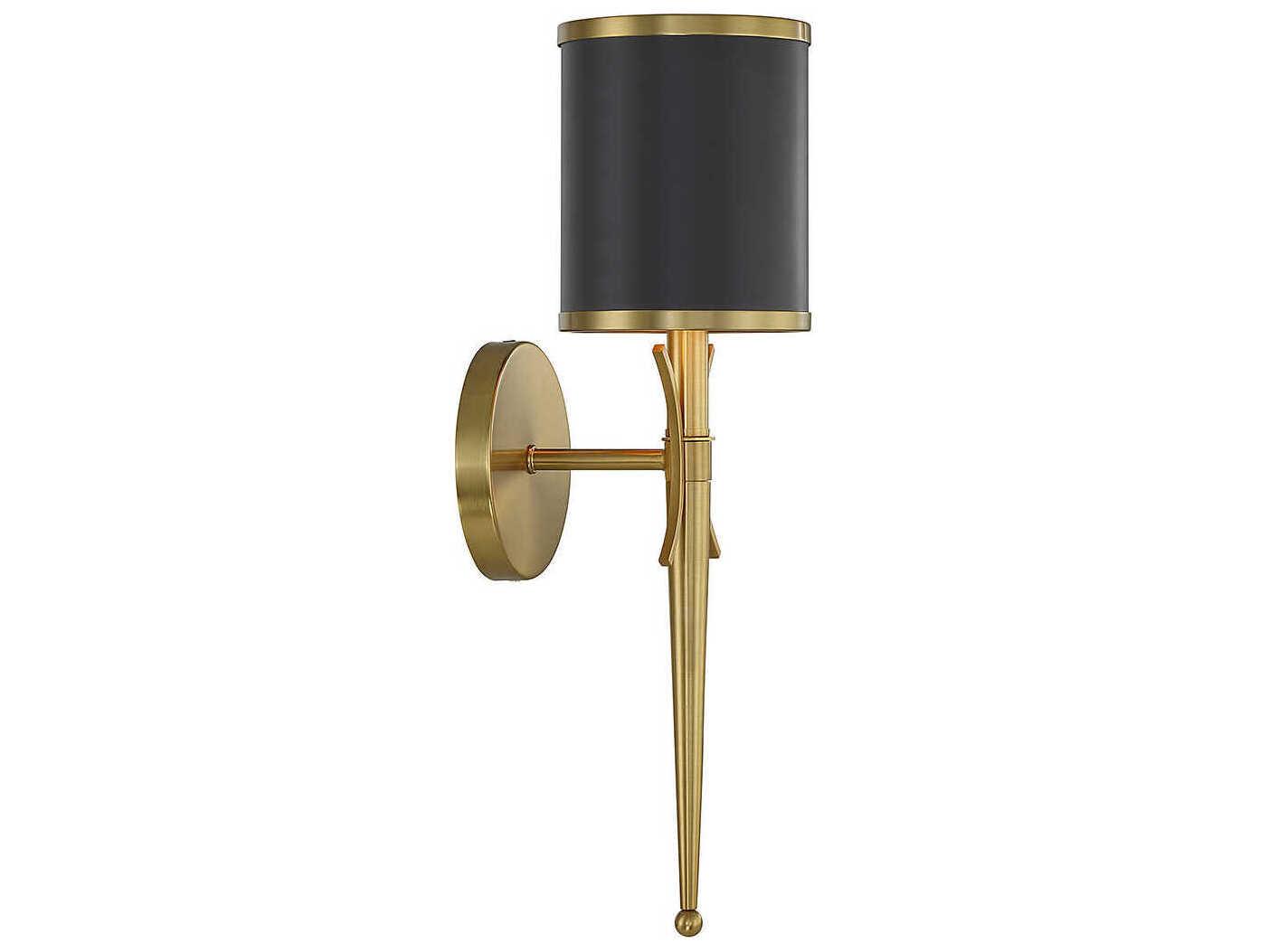 Savoy House Quincy 1-Light Matte Black Warm Brass Wall Sconce