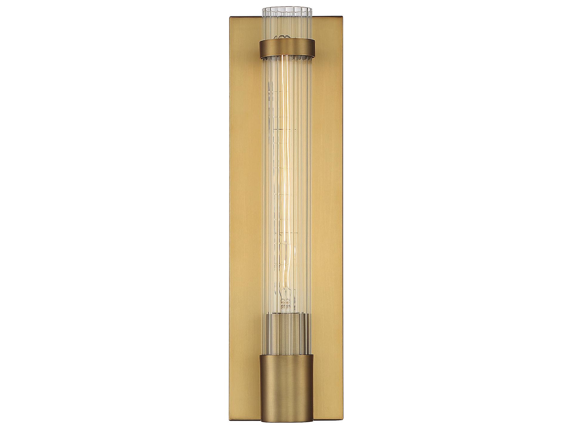 Savoy House Willmar 1-Light Warm Brass Glass Wall Sconce