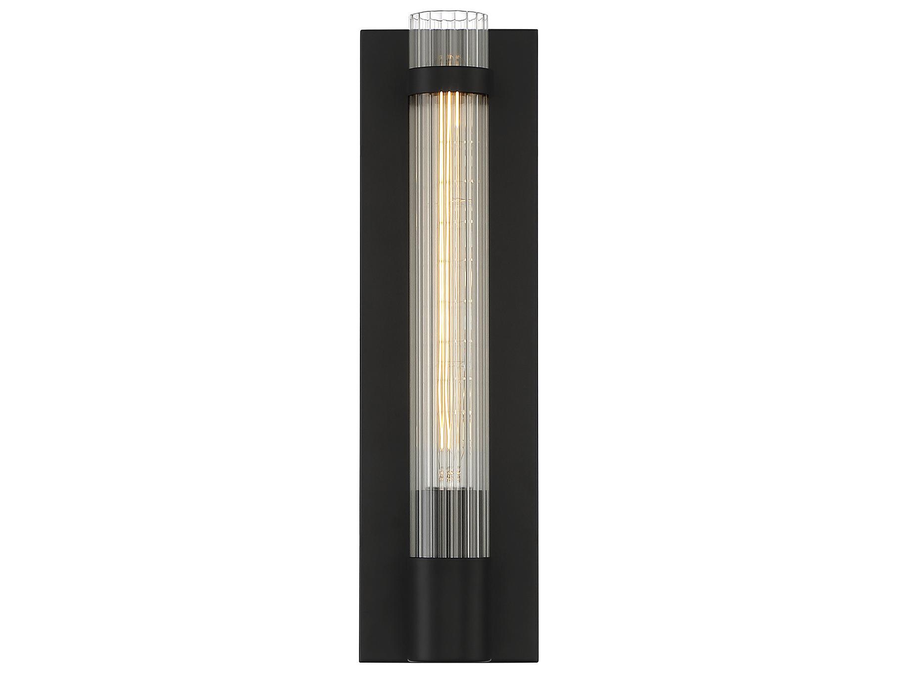 Savoy House Willmar 1-Light Matte Black Glass Wall Sconce