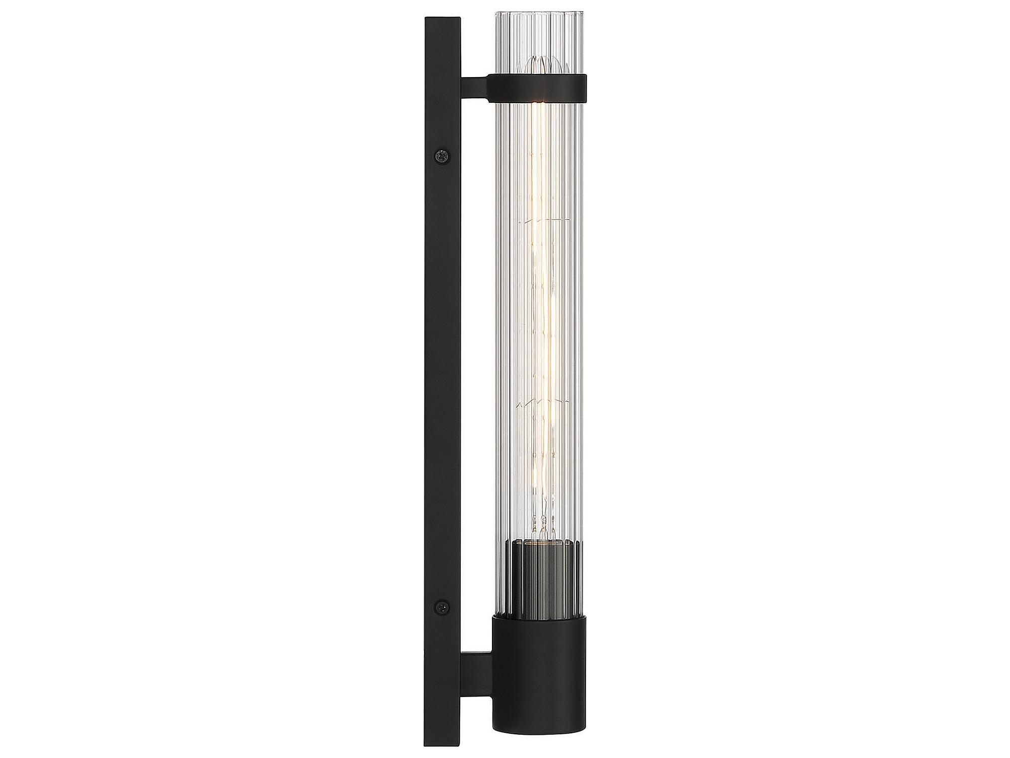 Savoy House Willmar 1-Light Matte Black Glass Wall Sconce