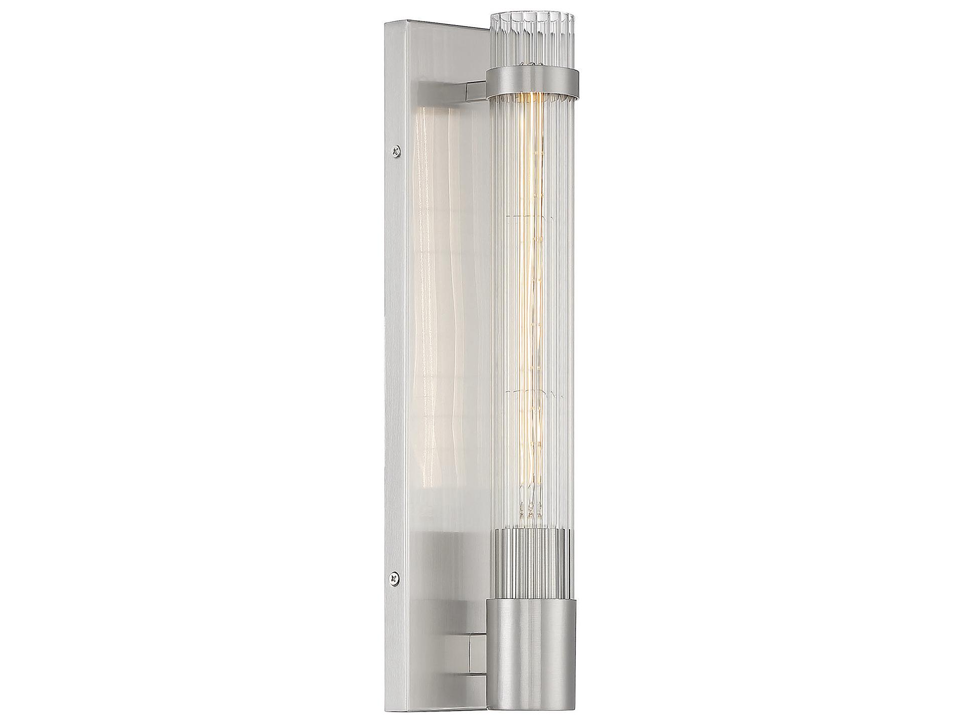 Savoy House Willmar 1-Light Satin Nickel Glass Wall Sconce