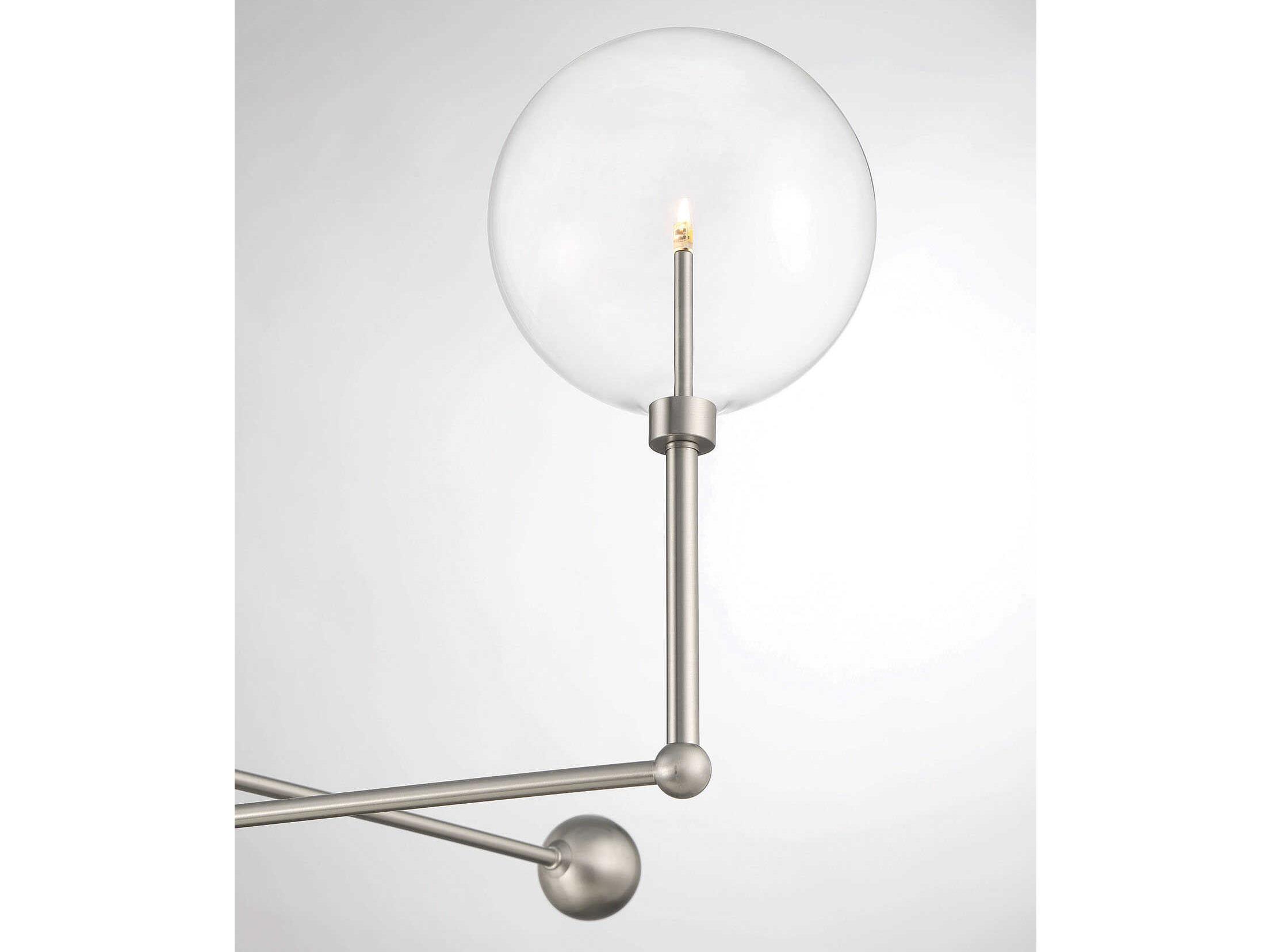 Savoy House Meridian 3-Light Brushed Nickel Glass LED Globe Chandelier