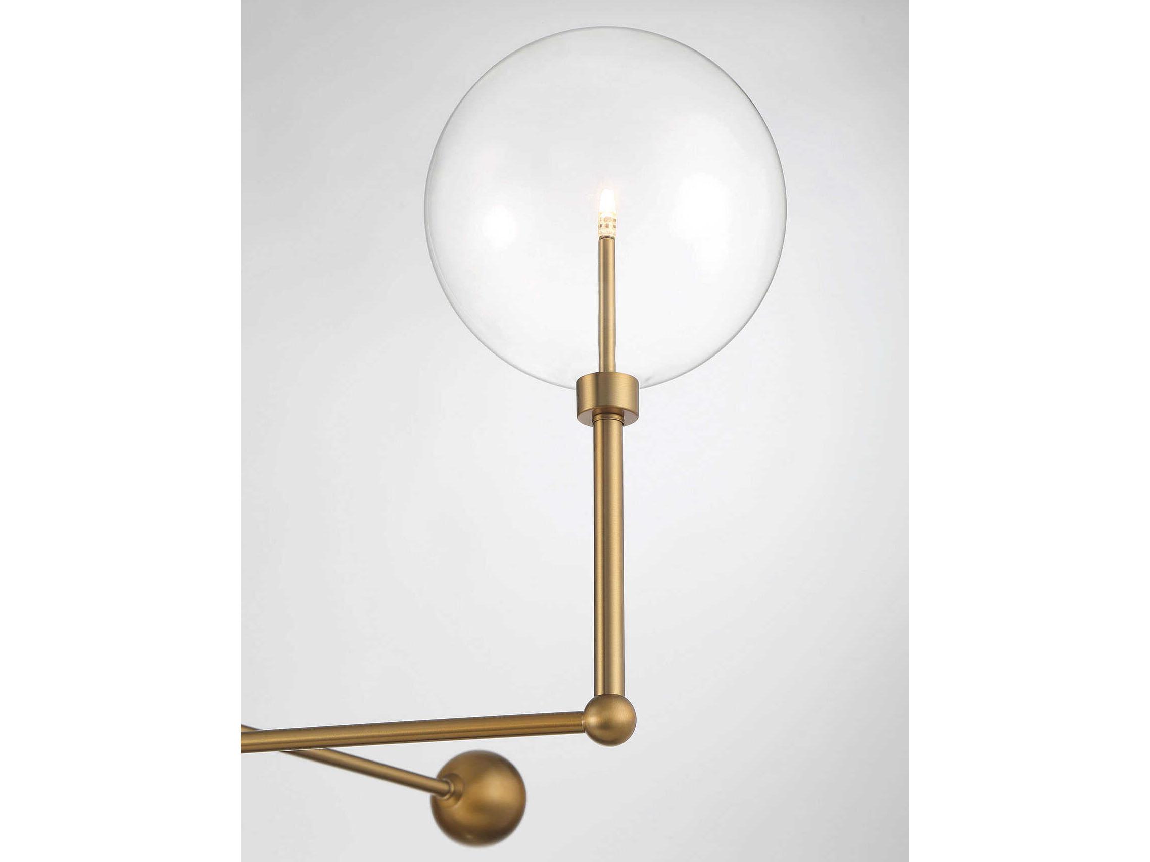Savoy House Meridian 3-Light Natural Brass Glass LED Globe Chandelier