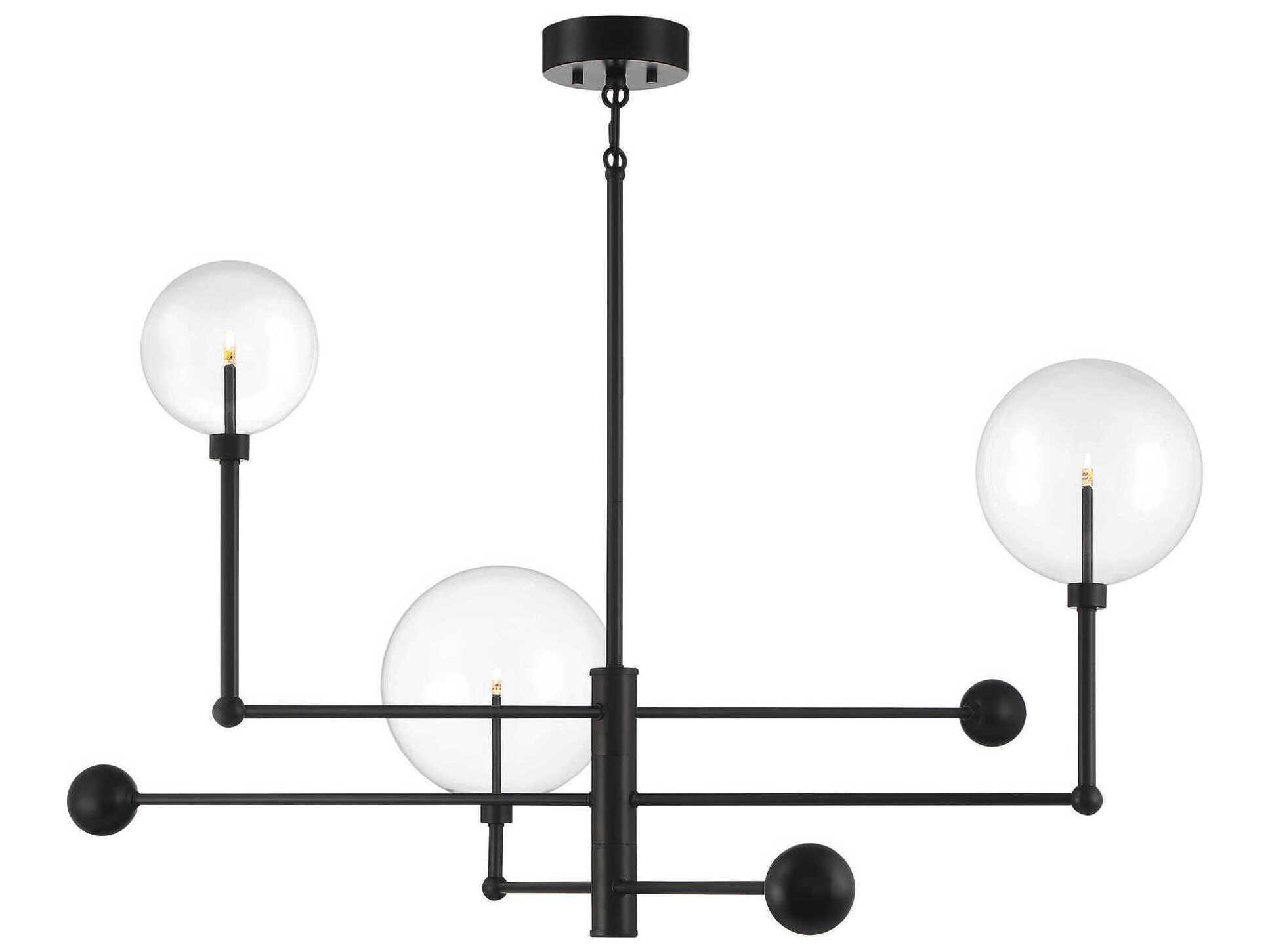 Savoy House Meridian 3-Light English Bronze Glass LED Globe Chandelier