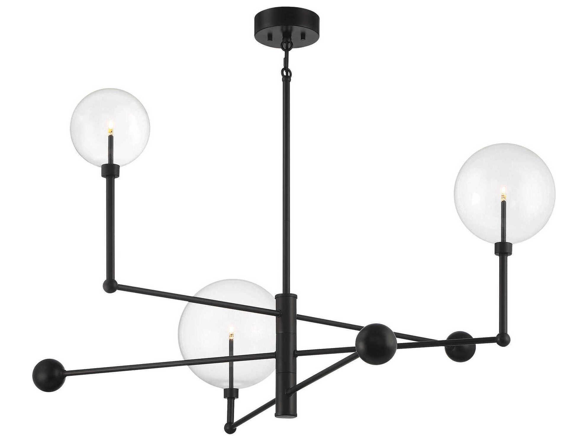 Savoy House Meridian 3-Light English Bronze Glass LED Globe Chandelier