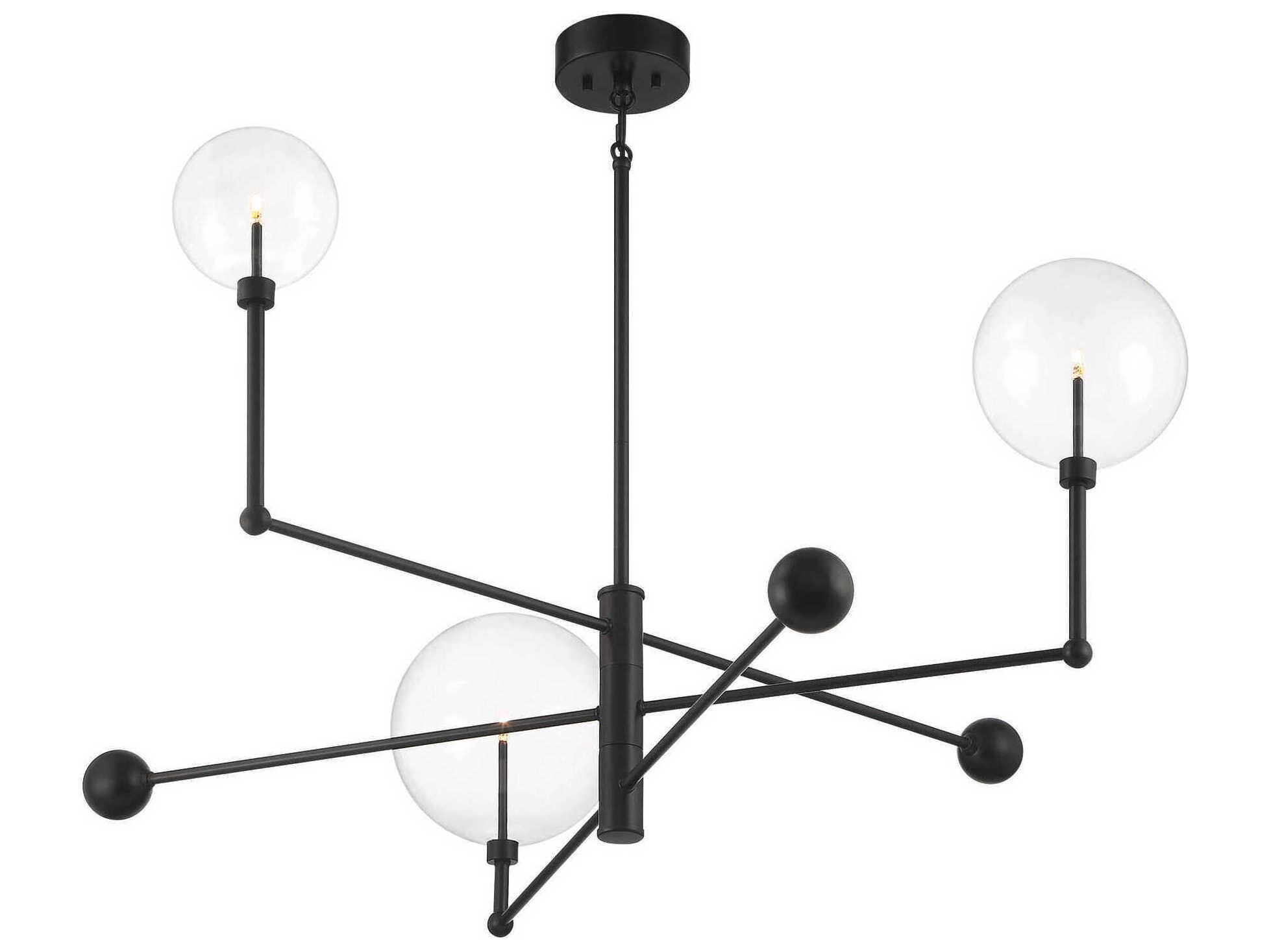 Savoy House Meridian 3-Light English Bronze Glass LED Globe Chandelier