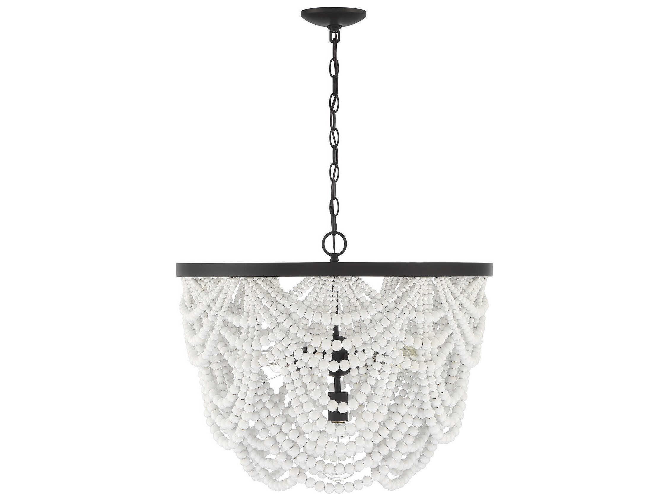 Savoy House Meridian 5-Light Grecian White Oil Rubbed Bronze Chandelier