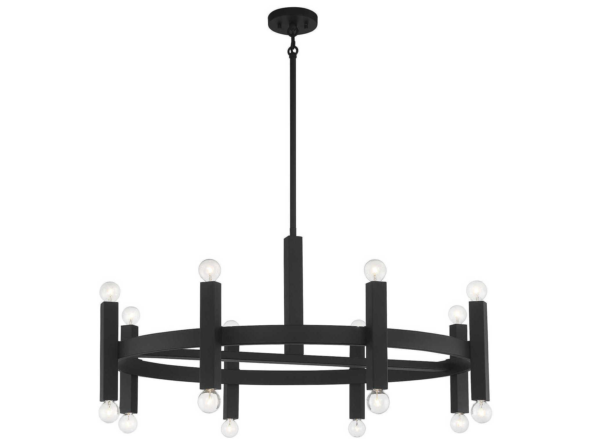 Savoy House Meridian 16-Light Matte Black Chandelier
