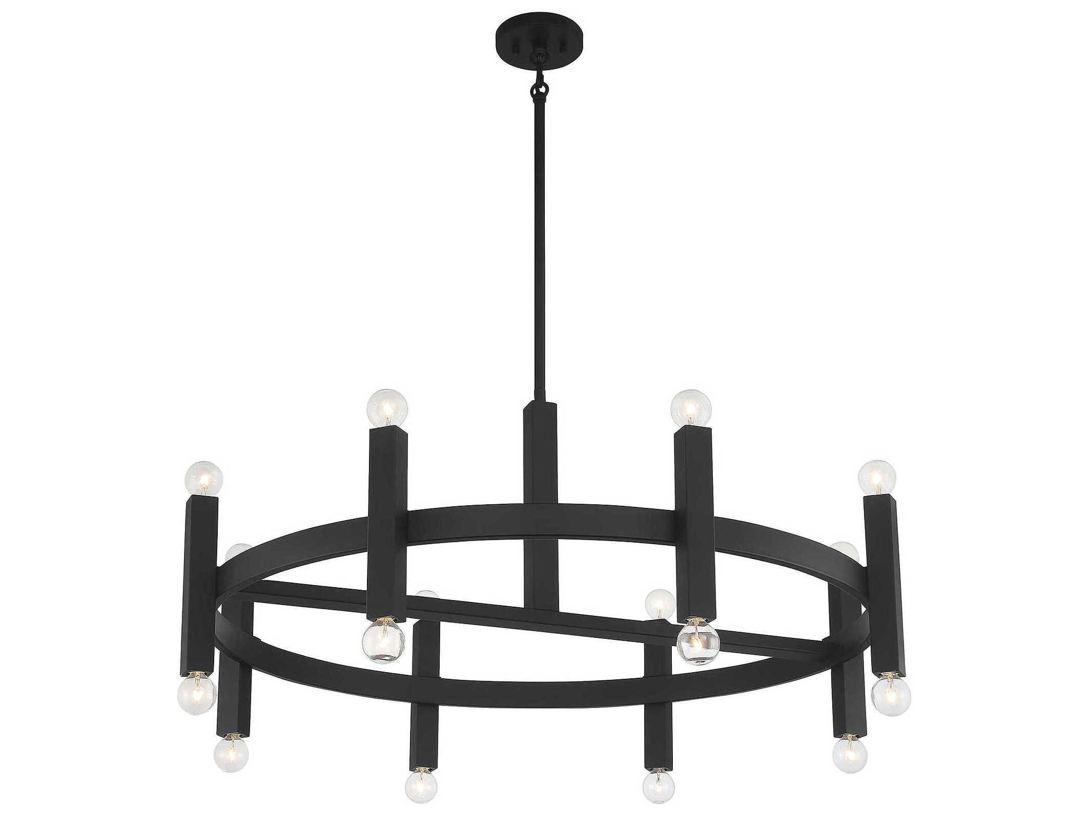 Savoy House Meridian 16-Light Matte Black Chandelier