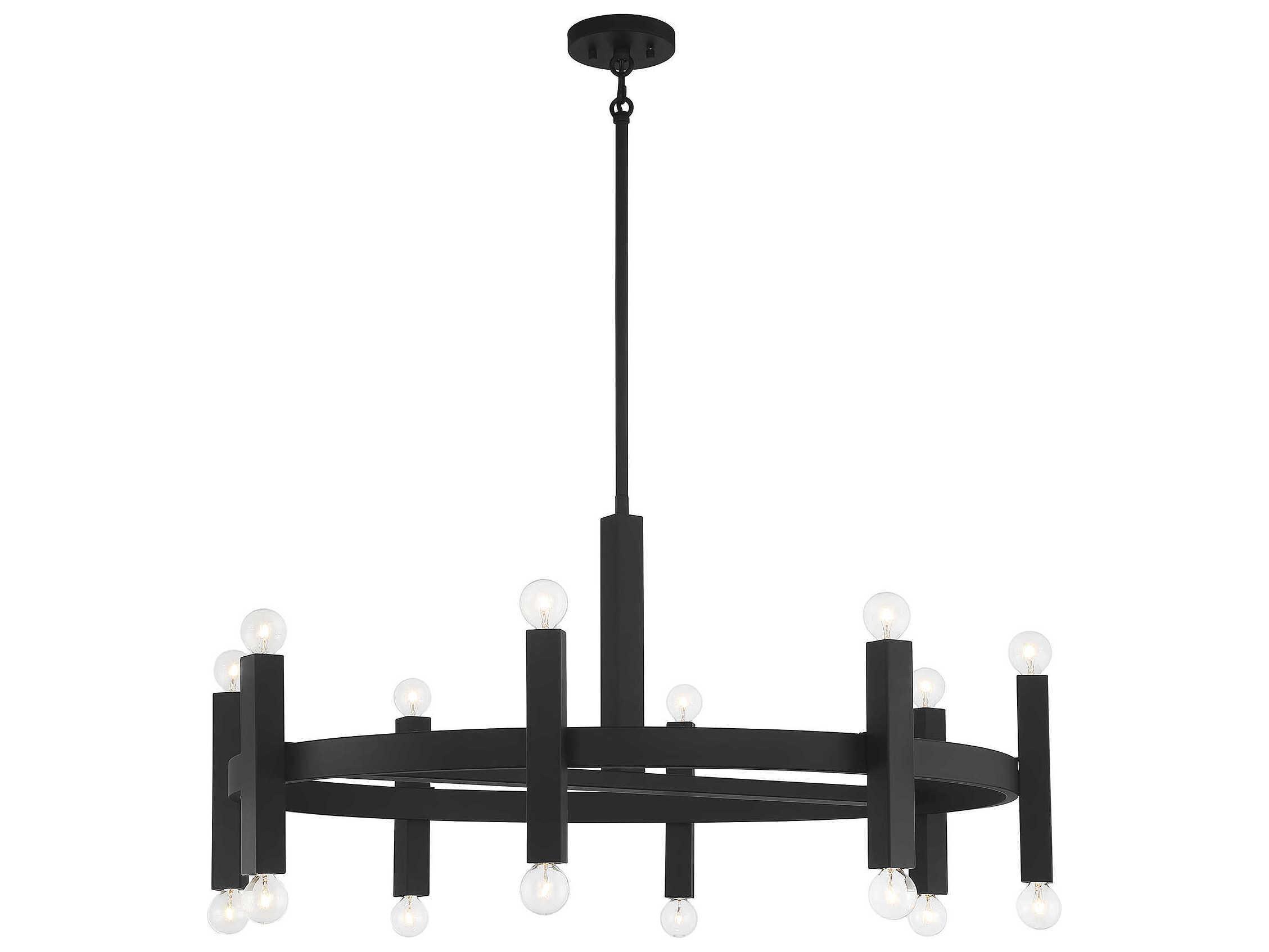 Savoy House Meridian 16-Light Matte Black Chandelier