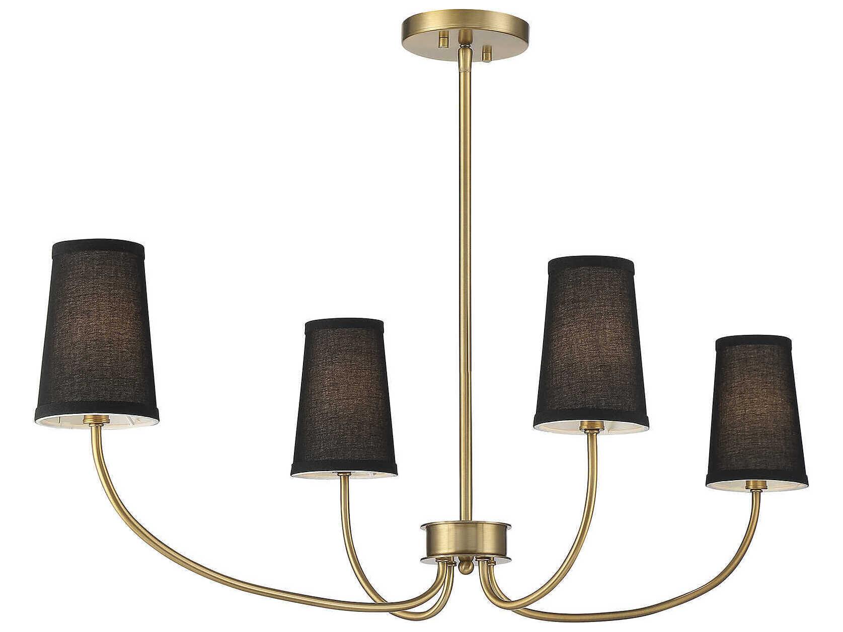 Savoy House Meridian 4-Light Natural Brass Candelabra Empire Chandelier