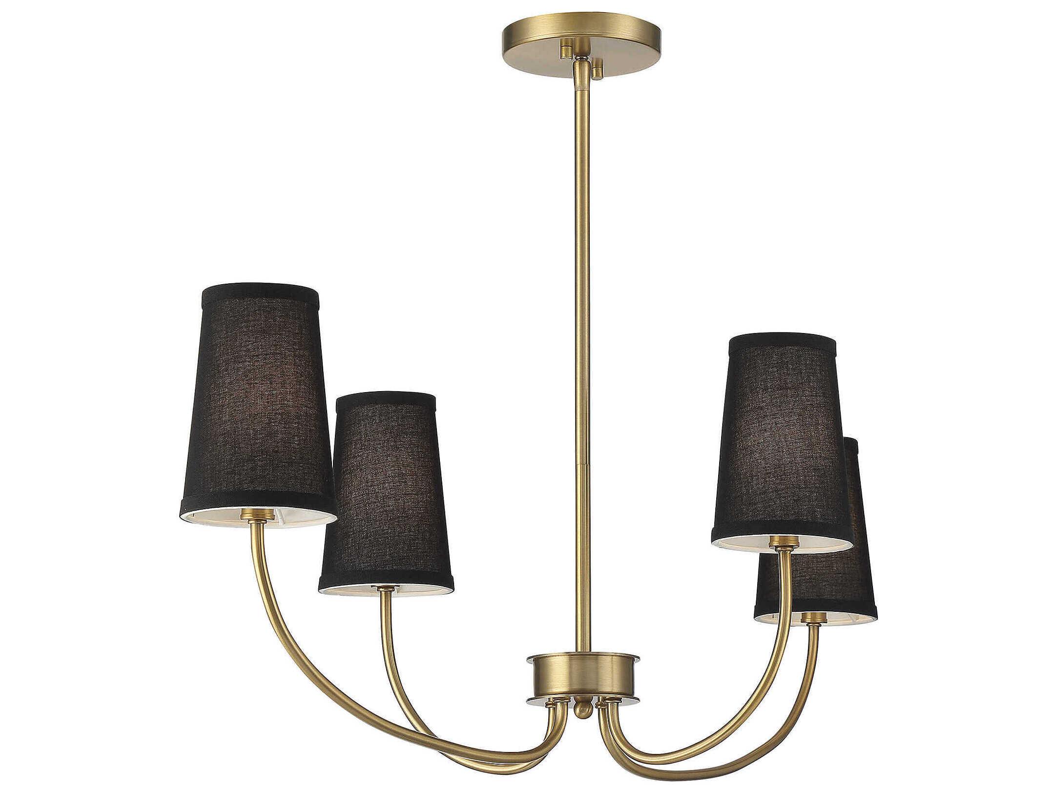 Savoy House Meridian 4-Light Natural Brass Candelabra Empire Chandelier