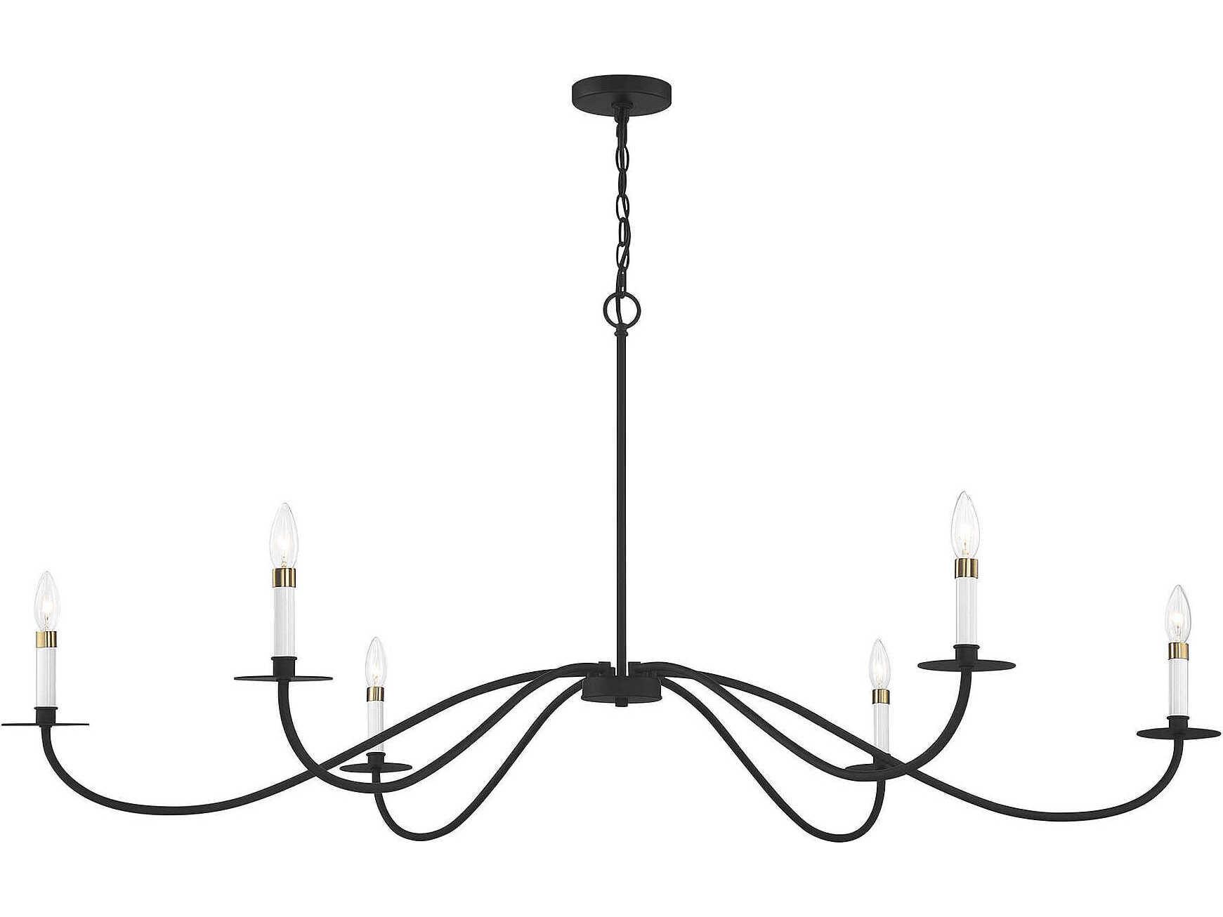 Savoy House Meridian 6-Light Matte Black Candelabra Chandelier
