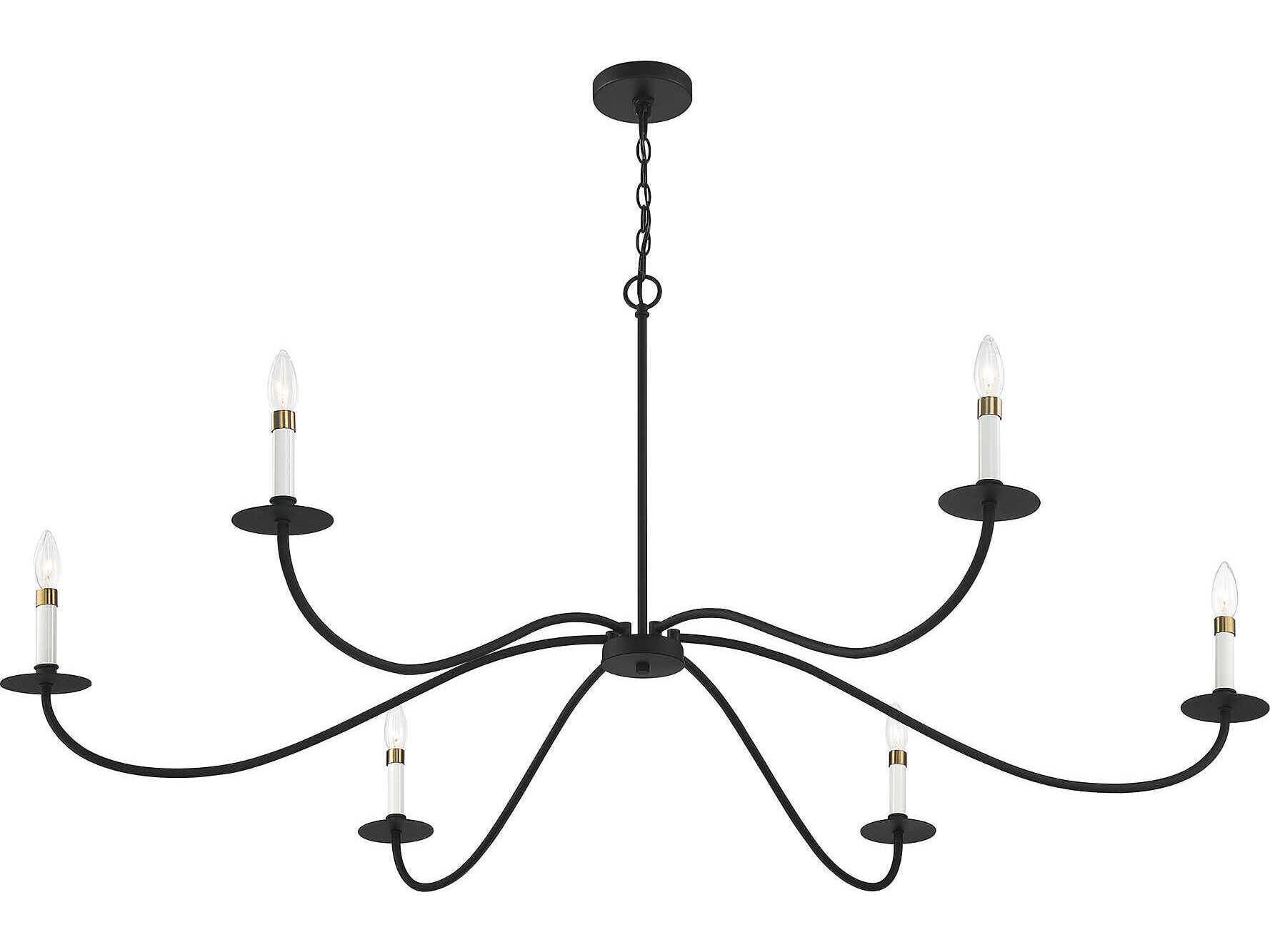 Savoy House Meridian 6-Light Matte Black Candelabra Chandelier