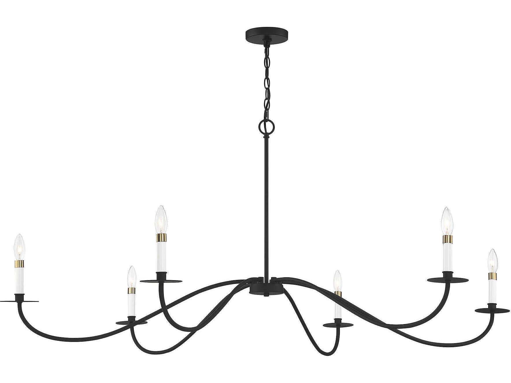 Savoy House Meridian 6-Light Matte Black Candelabra Chandelier