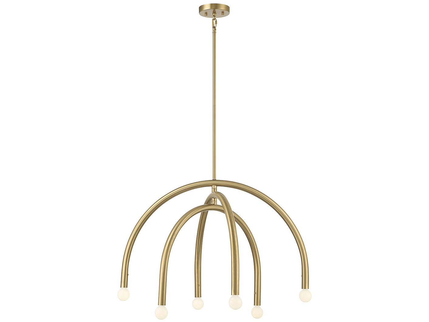 Savoy House Meridian 6-Light Natural Brass Chandelier
