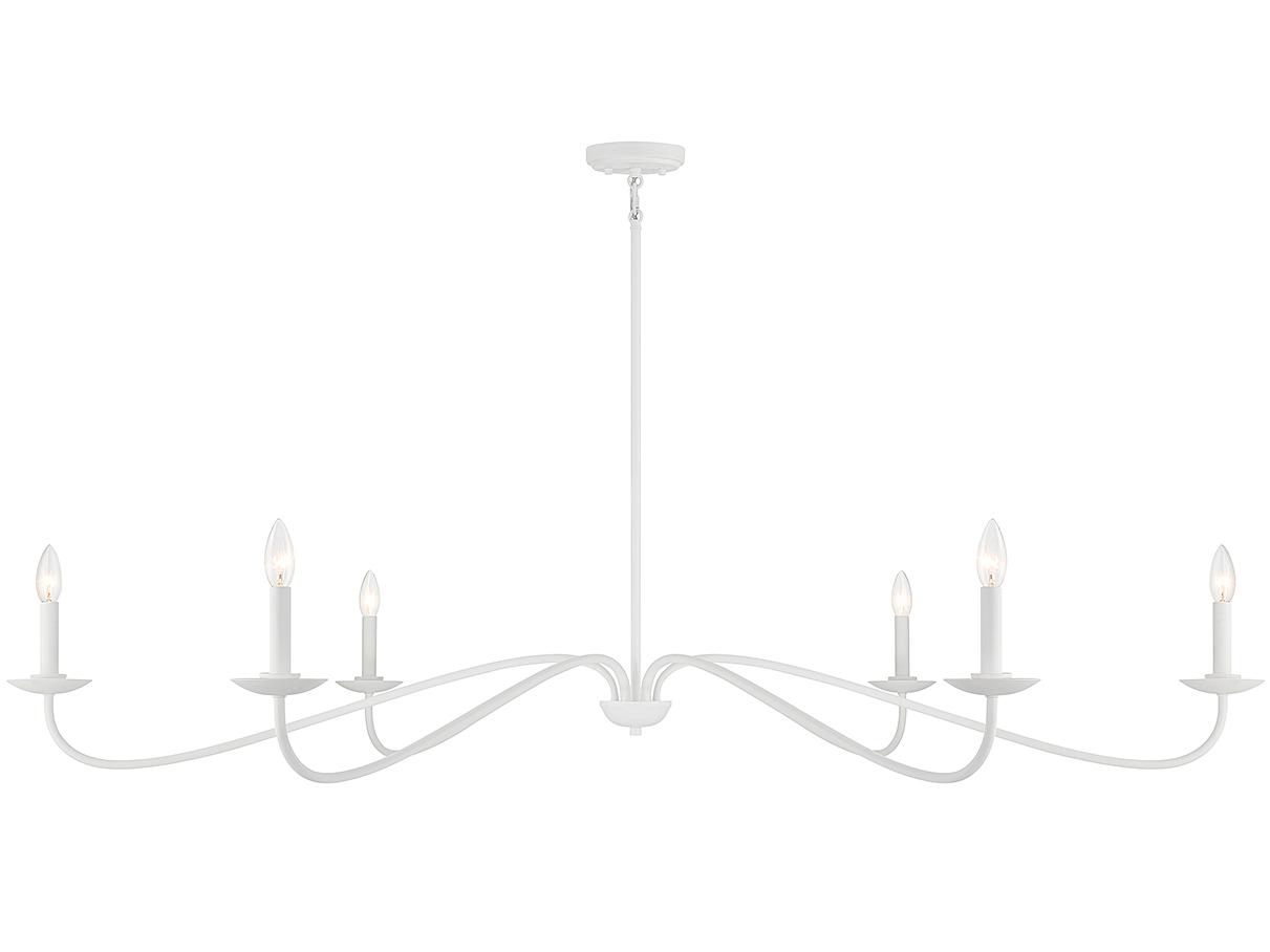 Savoy House Meridian 6-Light Bisque White Candelabra Chandelier