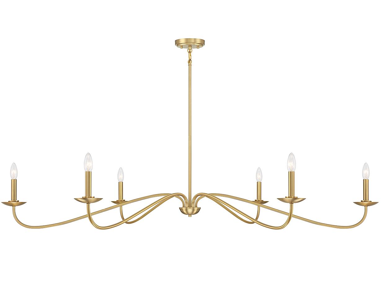 Savoy House Meridian 6-Light Natural Brass Chandelier