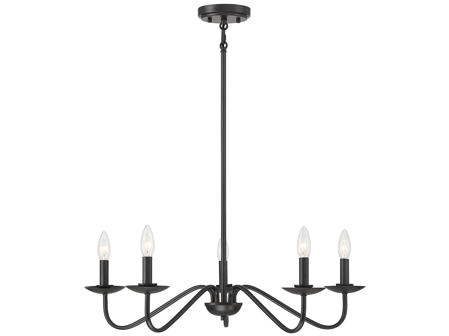 Savoy House Meridian 5-Light Matte Black Chandelier