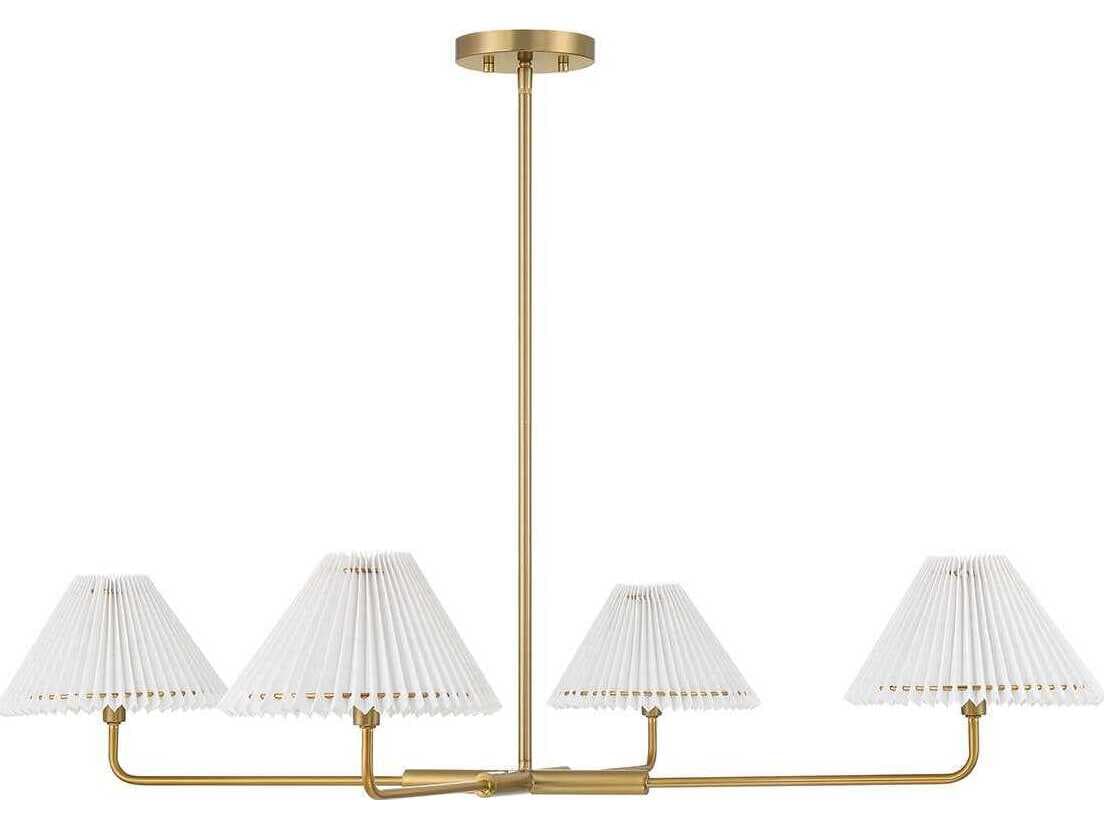 Savoy House Meridian 4-Light Natural Brass Chandelier