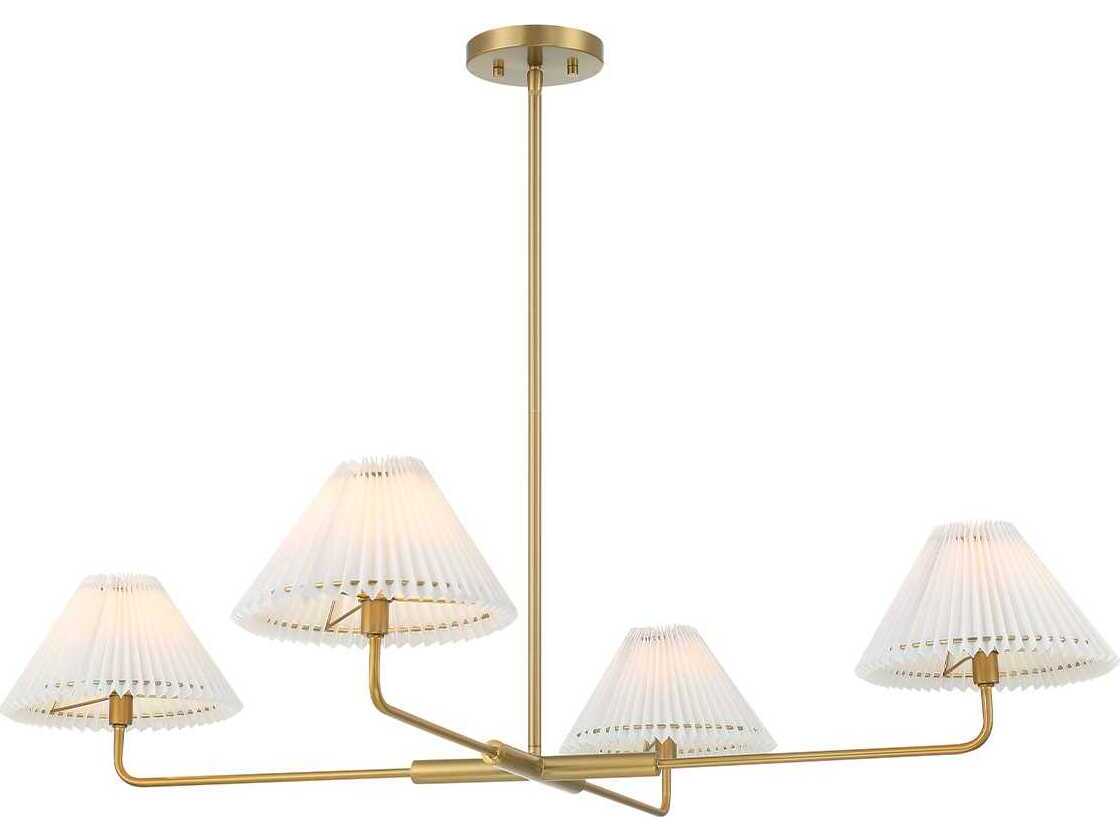 Savoy House Meridian 4-Light Natural Brass Chandelier