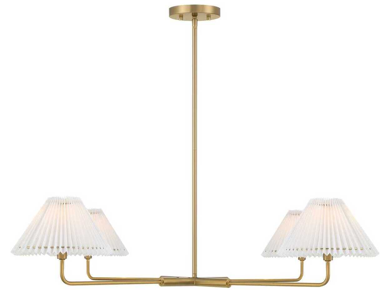 Savoy House Meridian 4-Light Natural Brass Chandelier