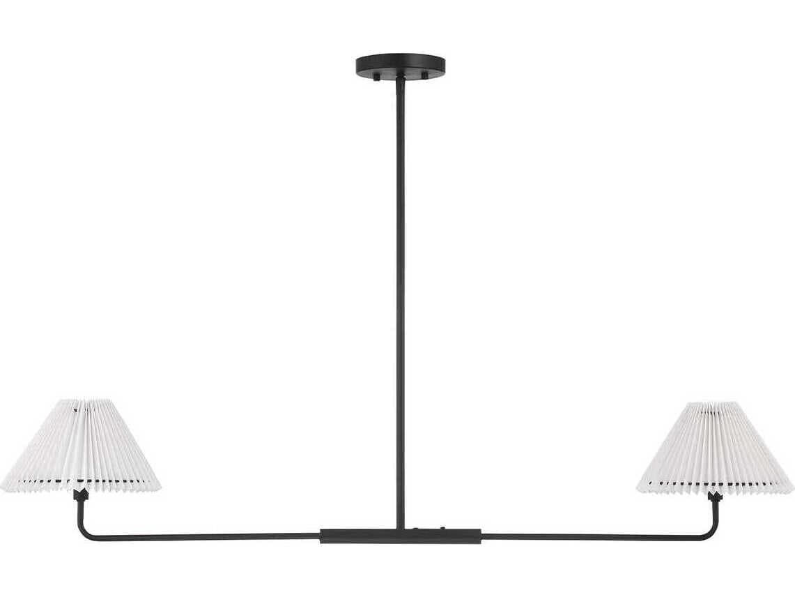 Savoy House Meridian 2-Light Matte Black Linear Island Pendant