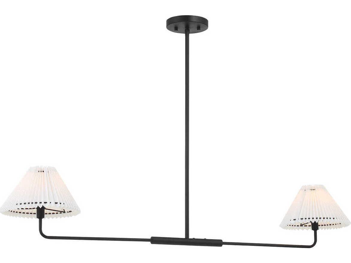 Savoy House Meridian 2-Light Matte Black Linear Island Pendant