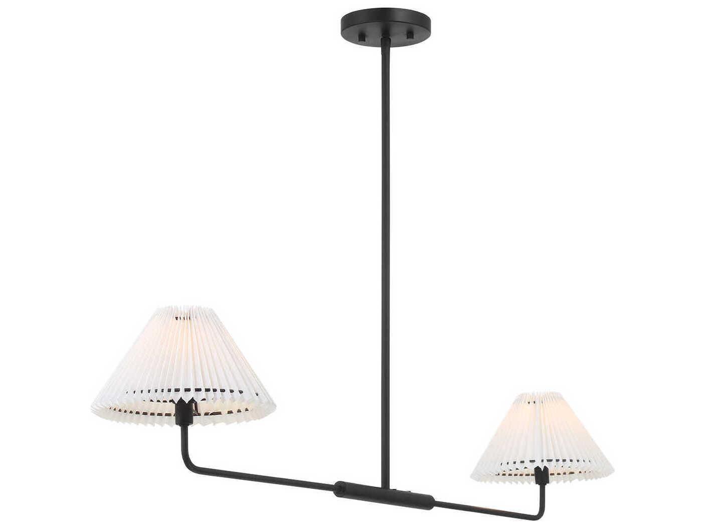 Savoy House Meridian 2-Light Matte Black Linear Island Pendant