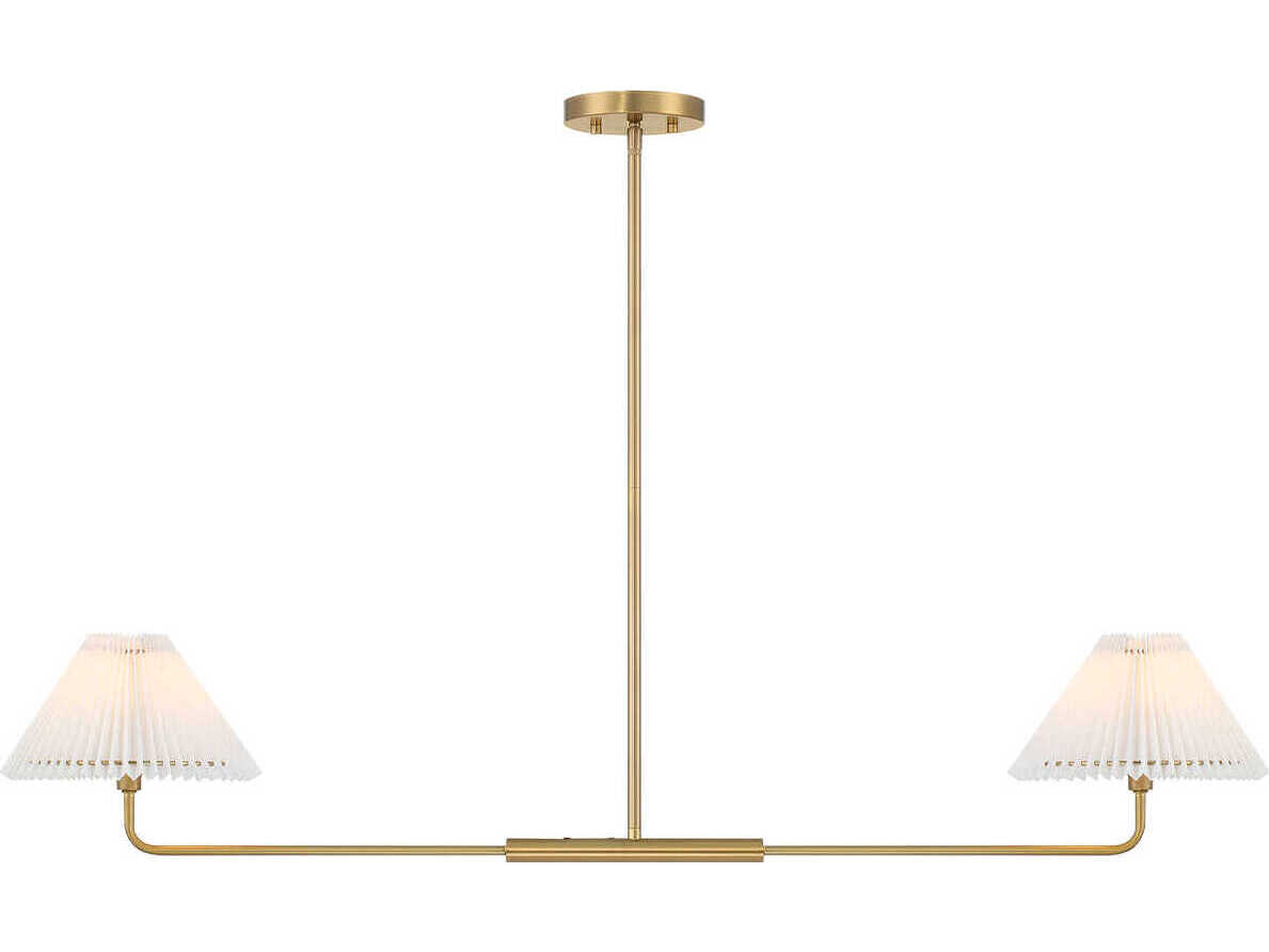 Savoy House Meridian 2-Light Natural Brass Linear Island Pendant