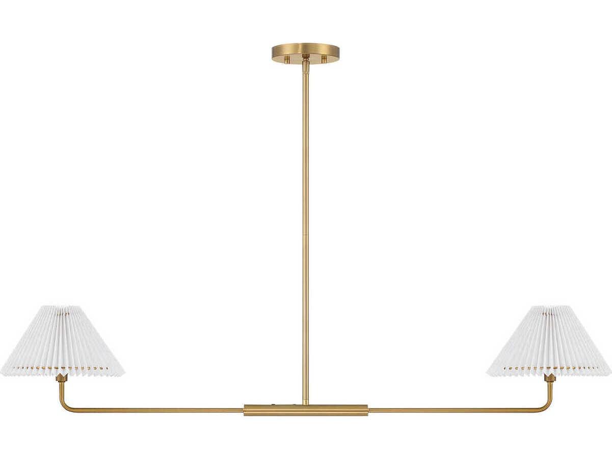 Savoy House Meridian 2-Light Natural Brass Linear Island Pendant