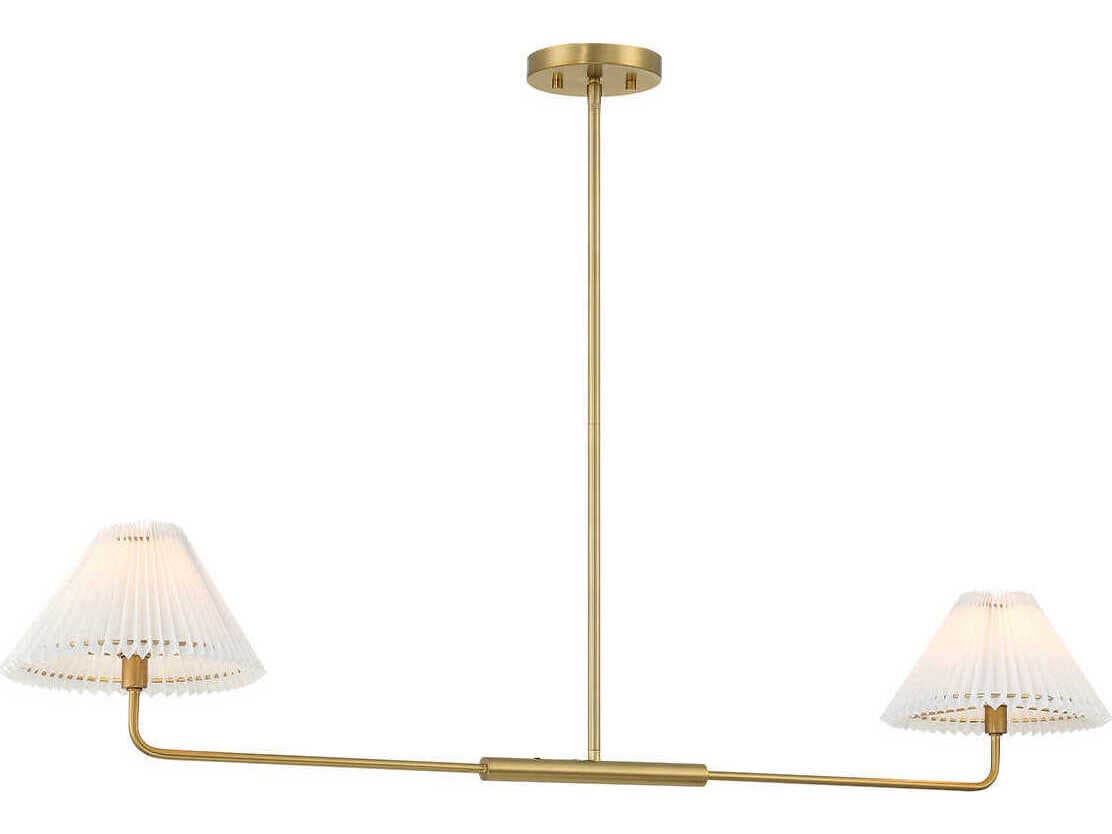 Savoy House Meridian 2-Light Natural Brass Linear Island Pendant