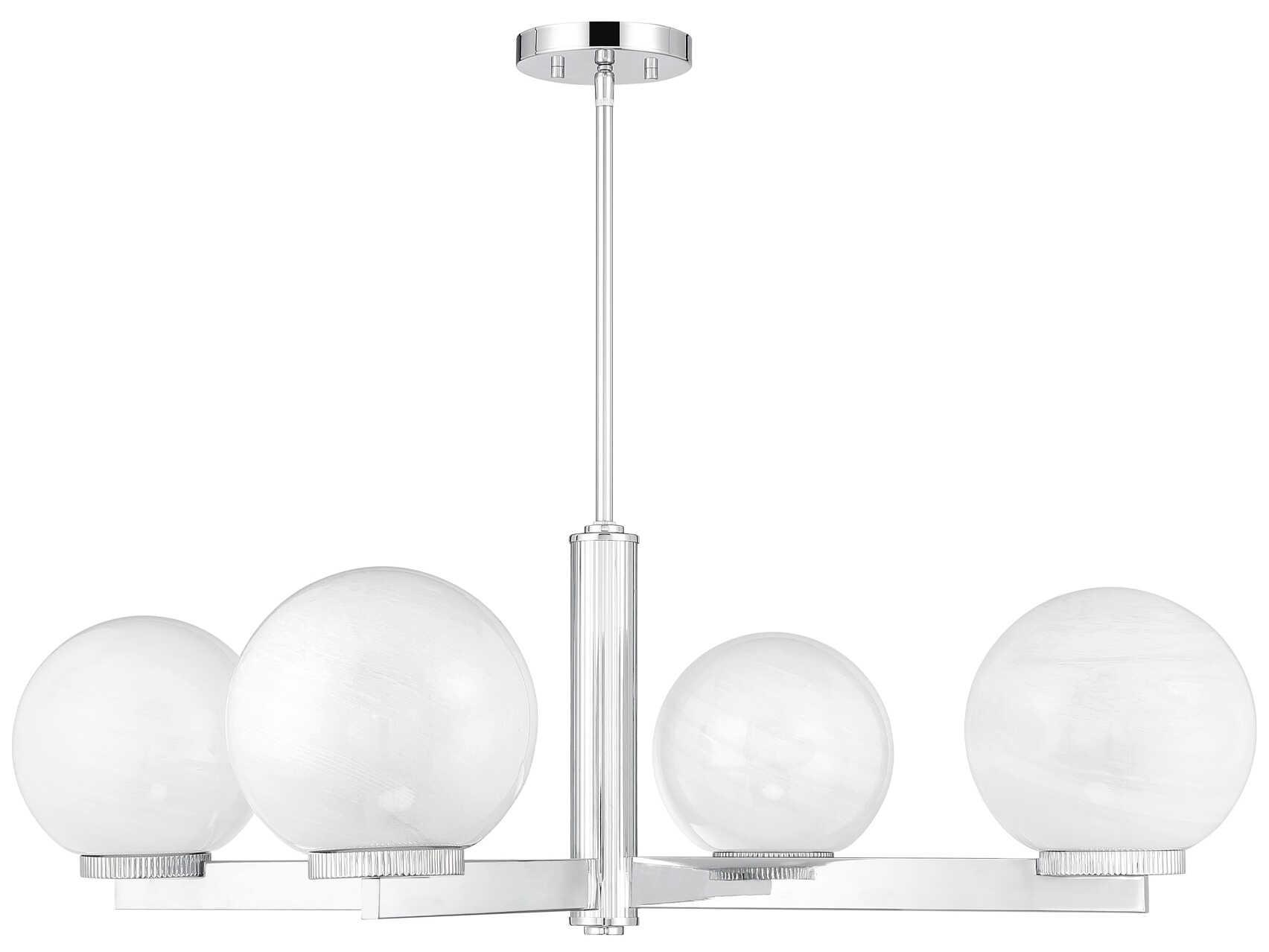 Savoy House Meridian 4-Light Chrome Globe Chandelier