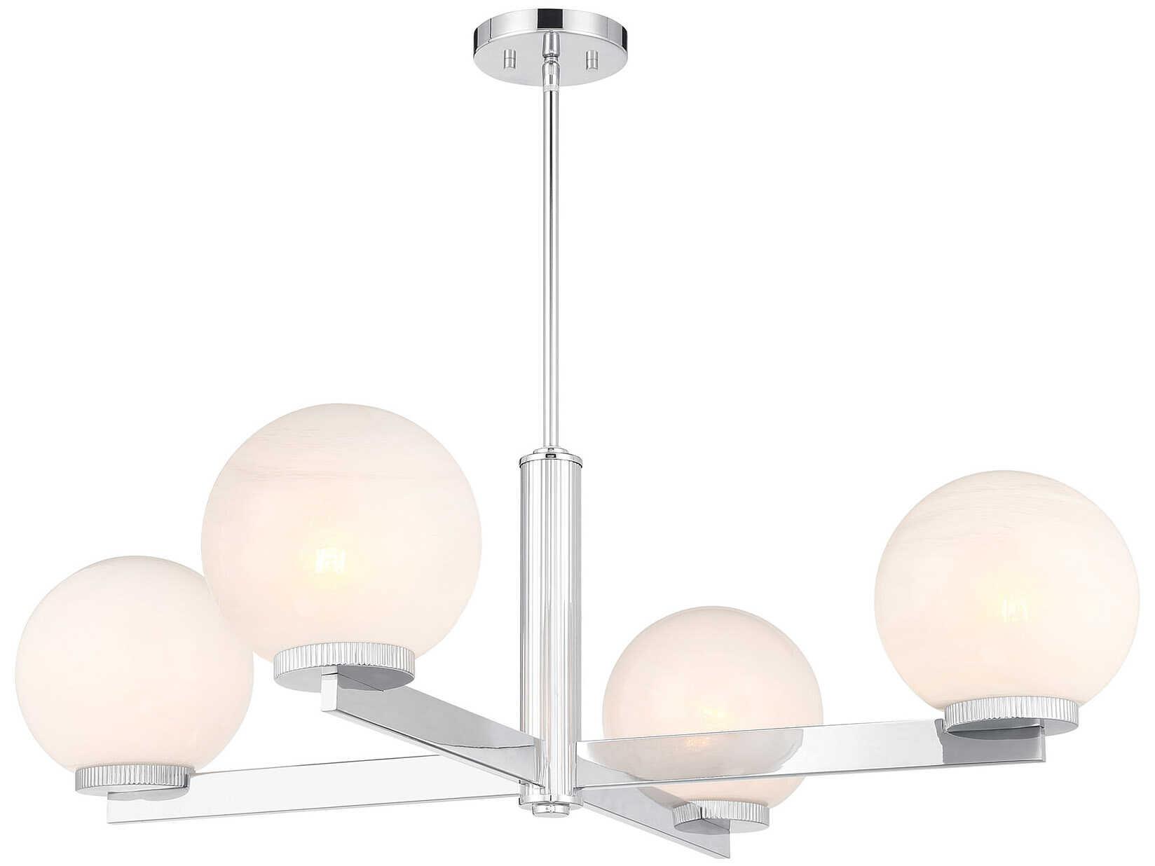 Savoy House Meridian 4-Light Chrome Globe Chandelier