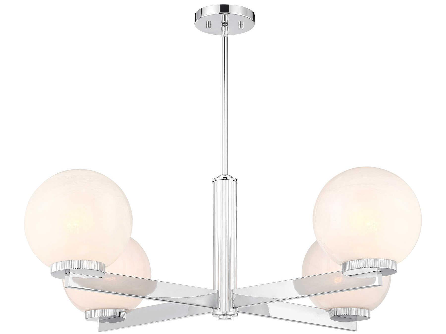 Savoy House Meridian 4-Light Chrome Globe Chandelier