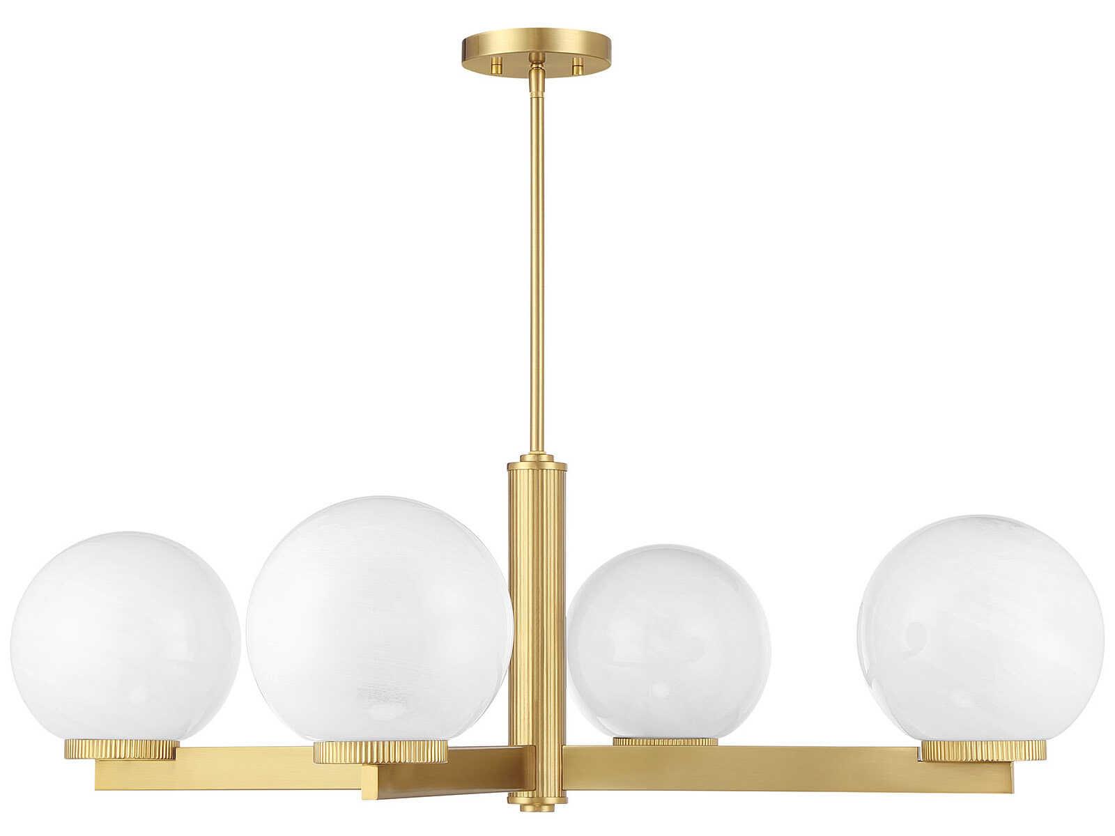 Savoy House Meridian 4-Light Natural Brass Globe Chandelier