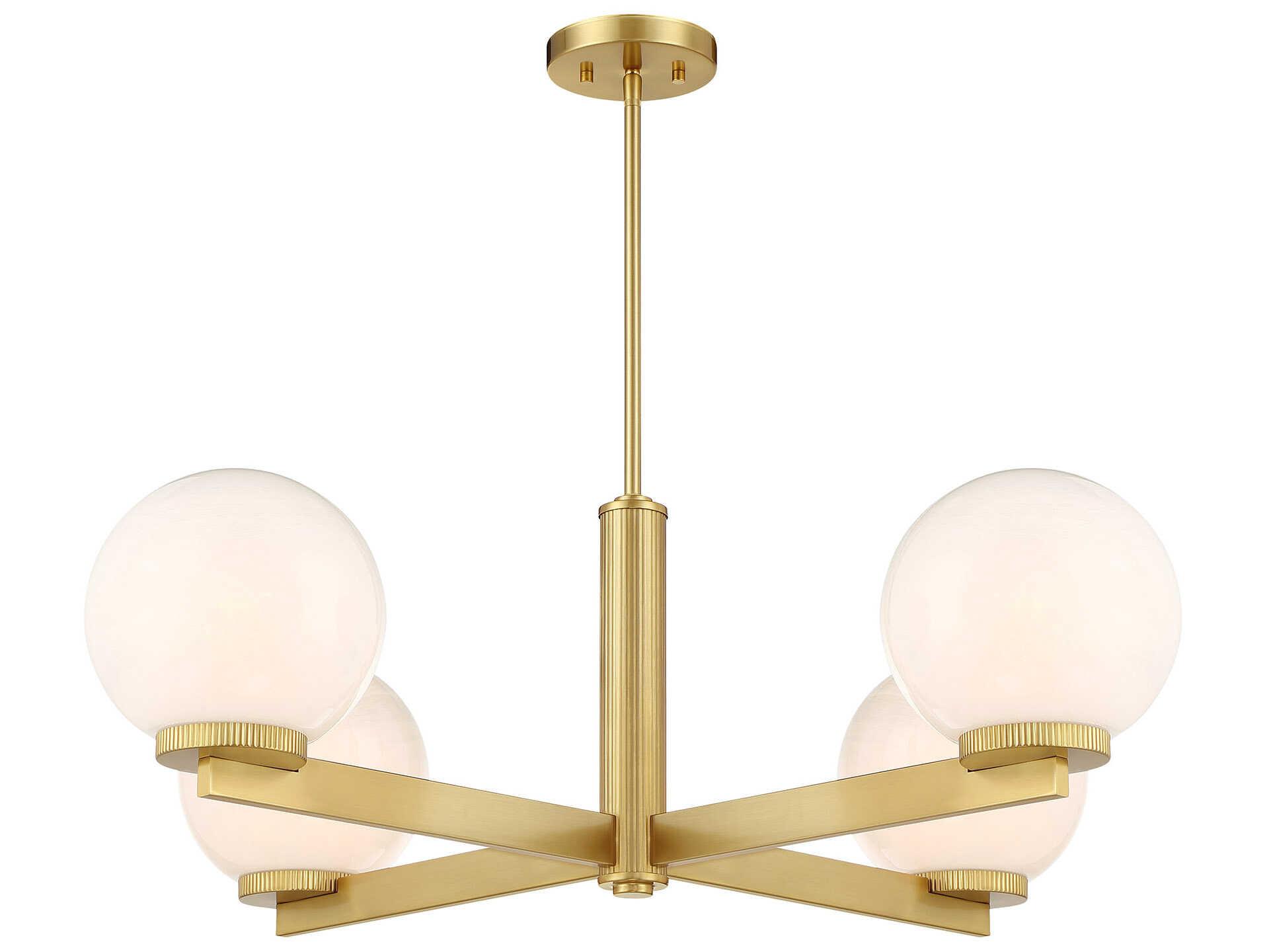 Savoy House Meridian 4-Light Natural Brass Globe Chandelier