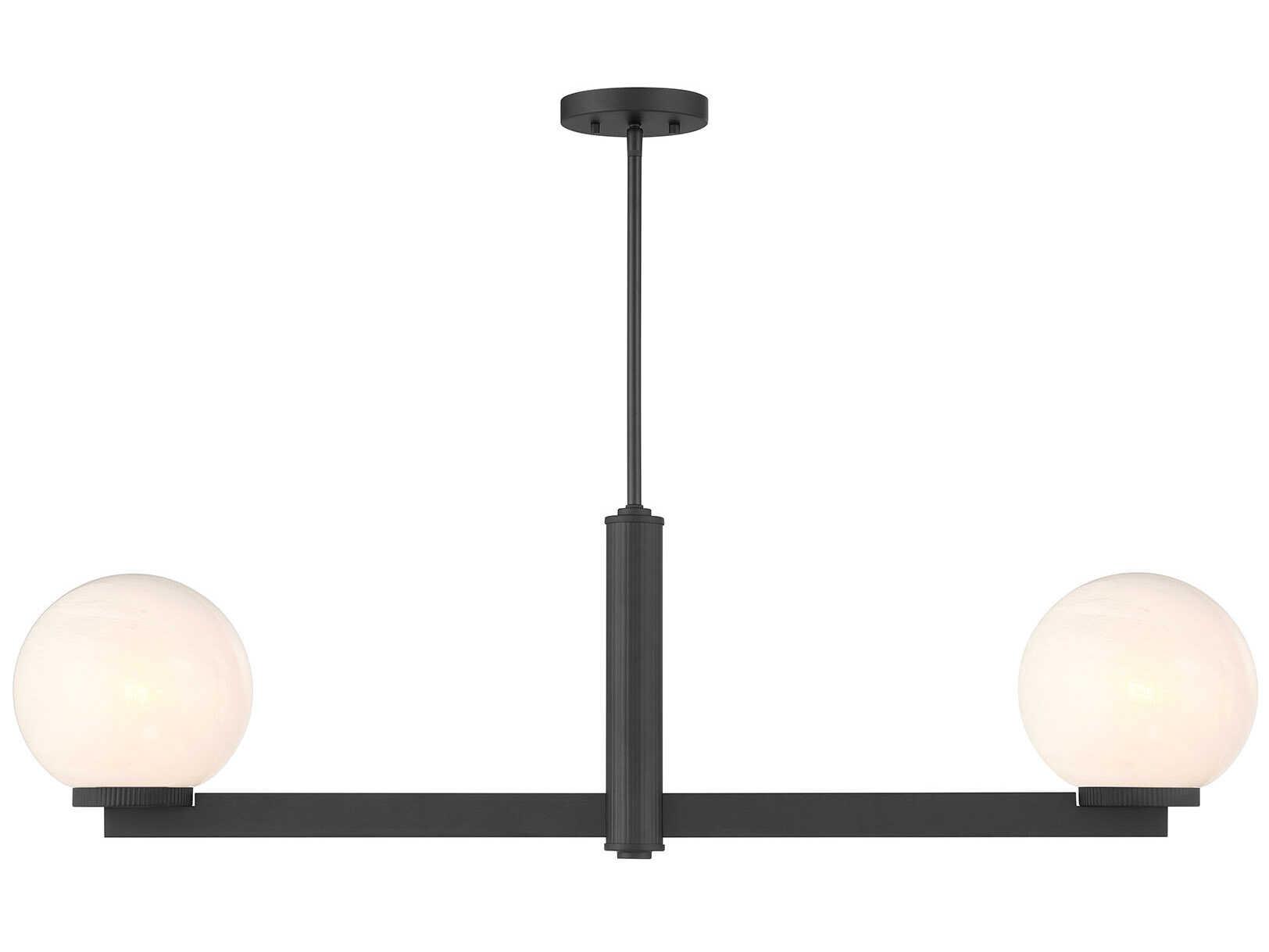 Savoy House Meridian 2-Light Matte Black Globe Island Pendant
