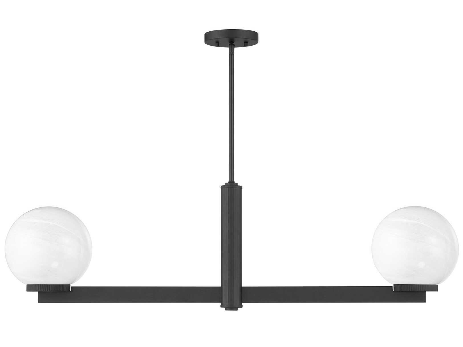 Savoy House Meridian 2-Light Matte Black Globe Island Pendant